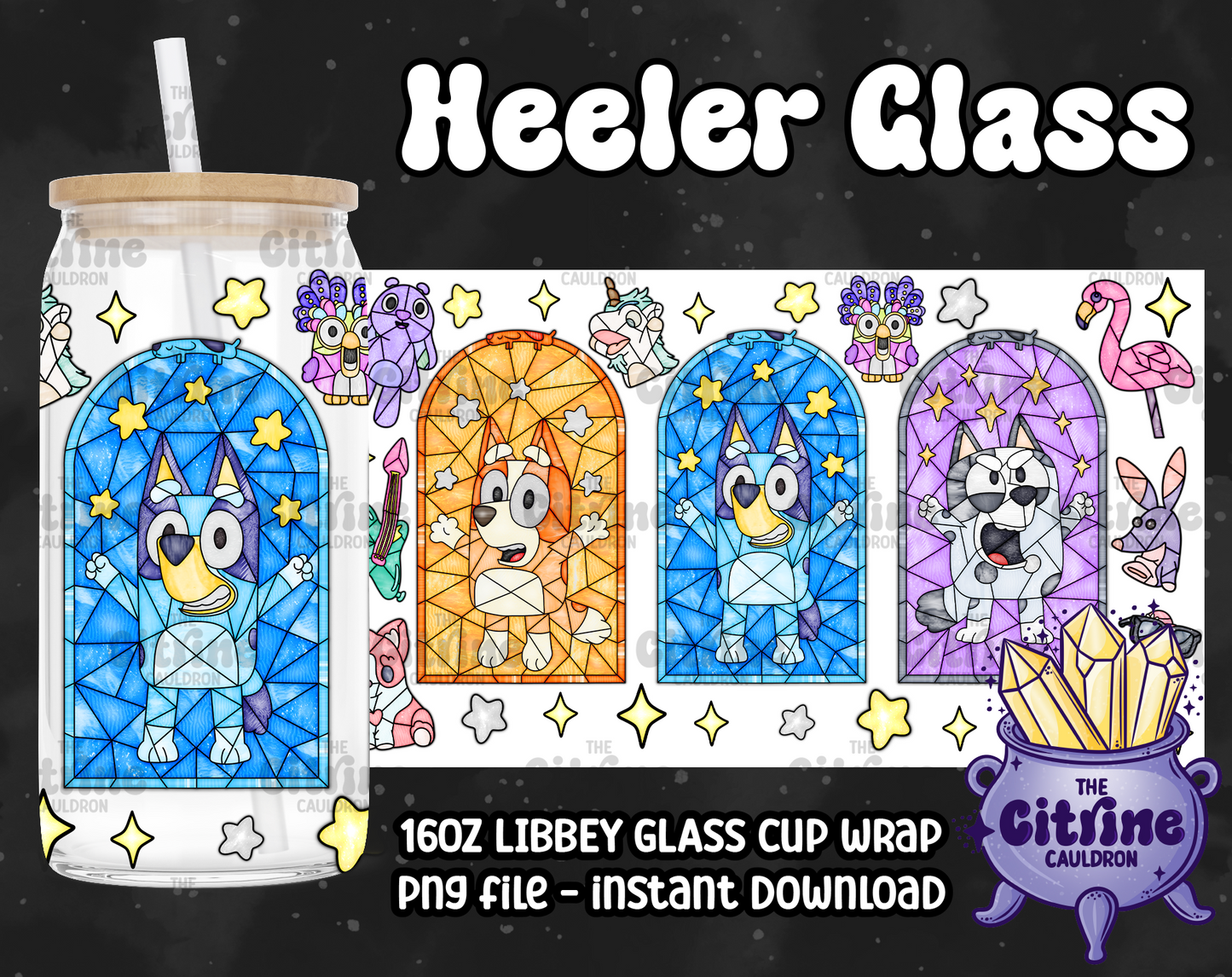 Heeler Glass - PNG Wrap for Libbey 16oz Glass Can