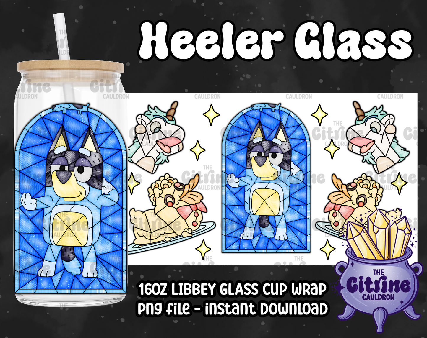 Heeler Glass - PNG Wrap for Libbey 16oz Glass Can