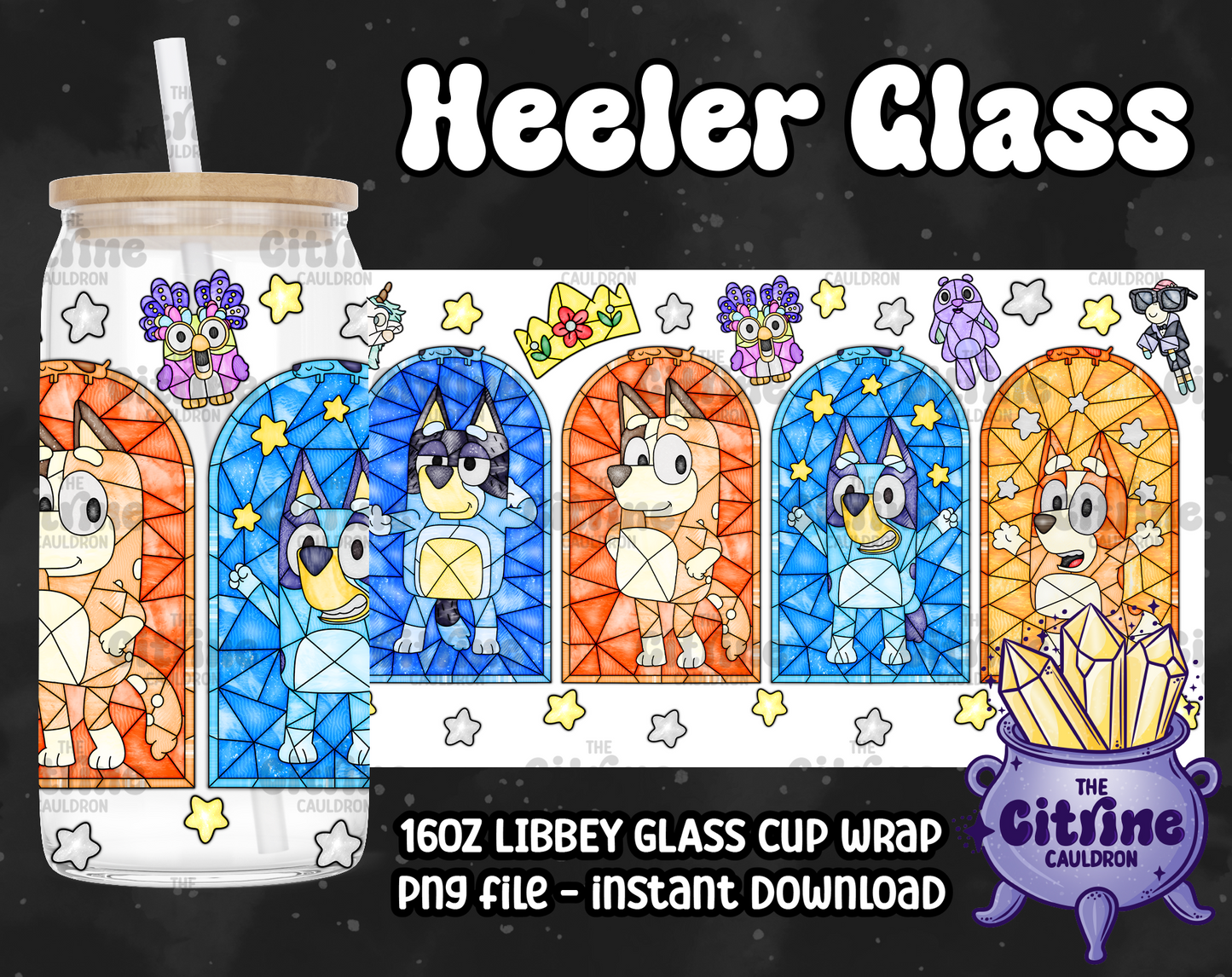Heeler Glass - PNG Wrap for Libbey 16oz Glass Can