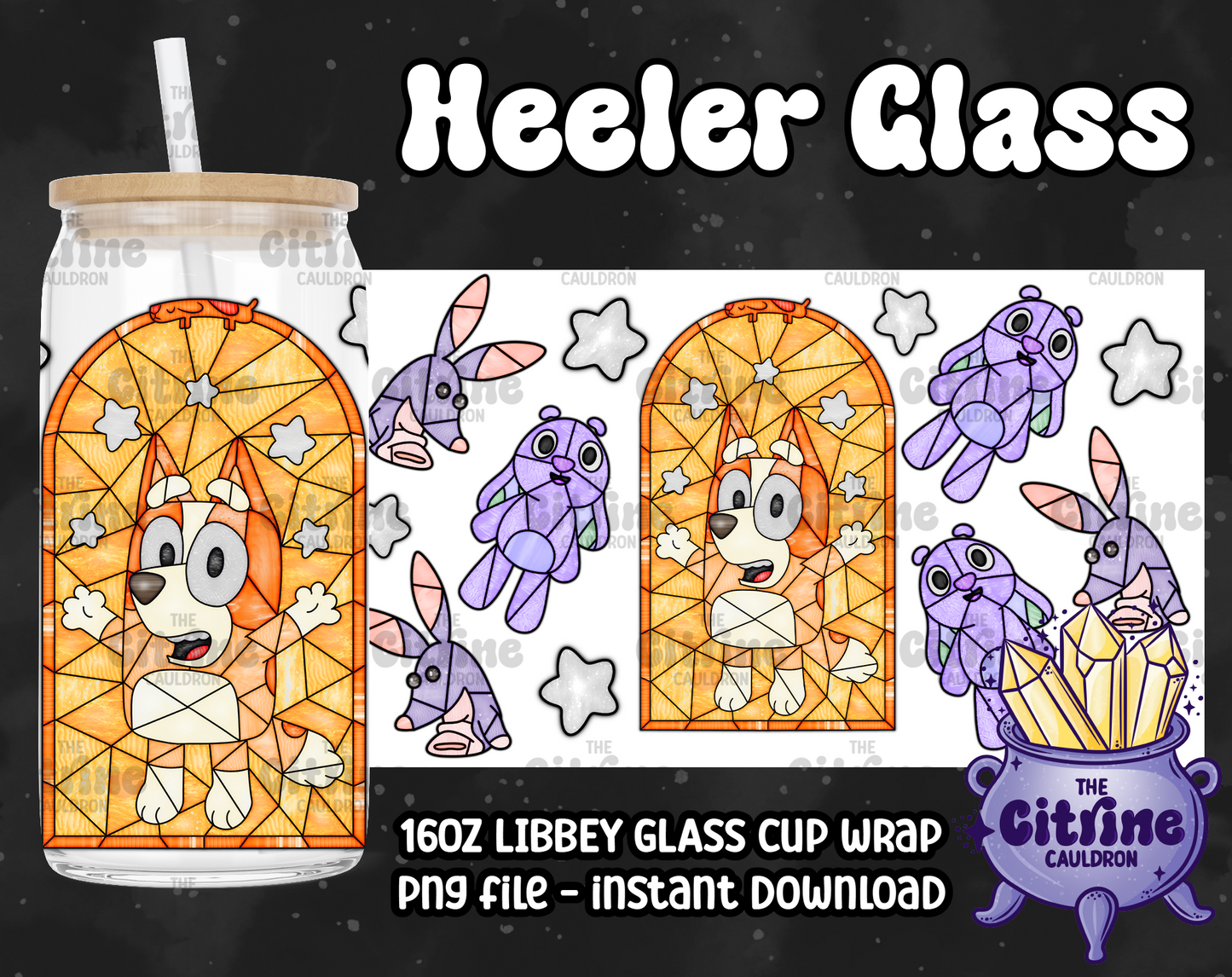 Heeler Glass - PNG Wrap for Libbey 16oz Glass Can