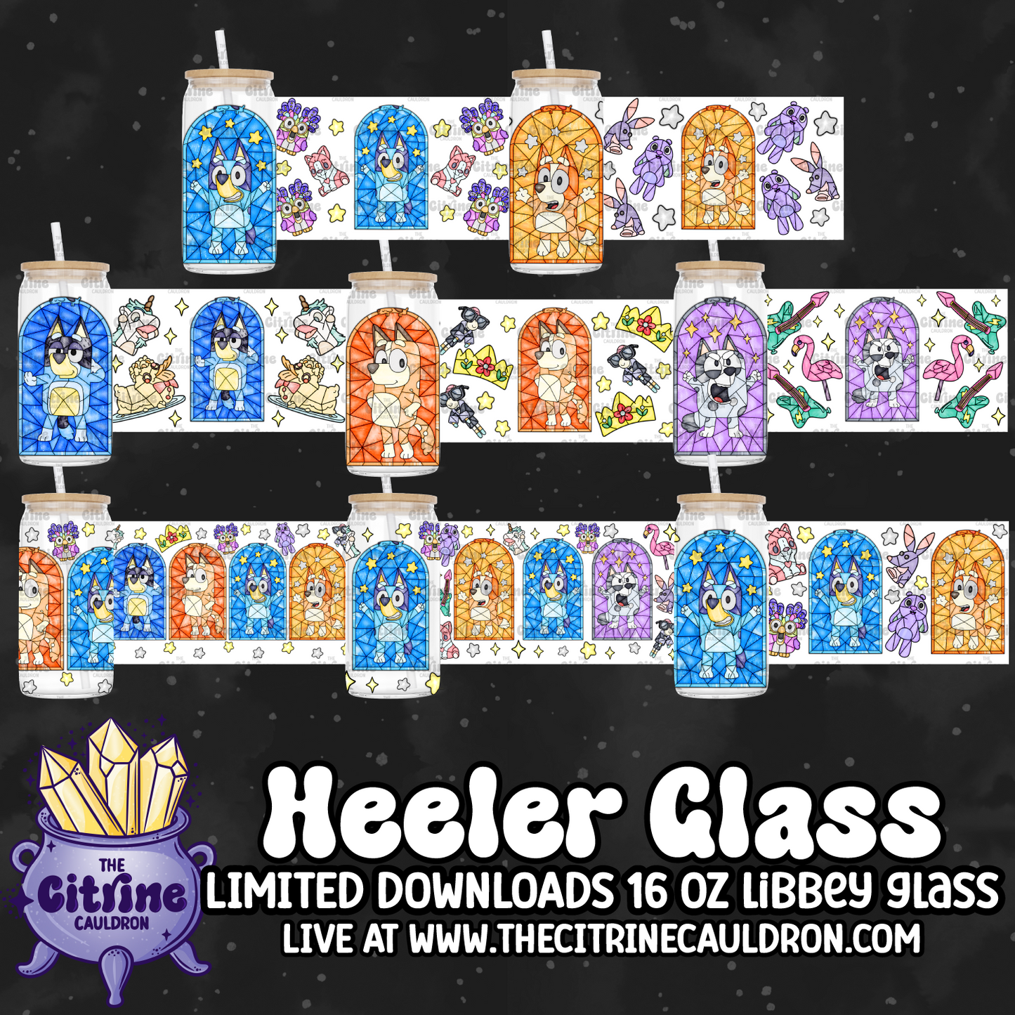 Heeler Glass - PNG Wrap for Libbey 16oz Glass Can