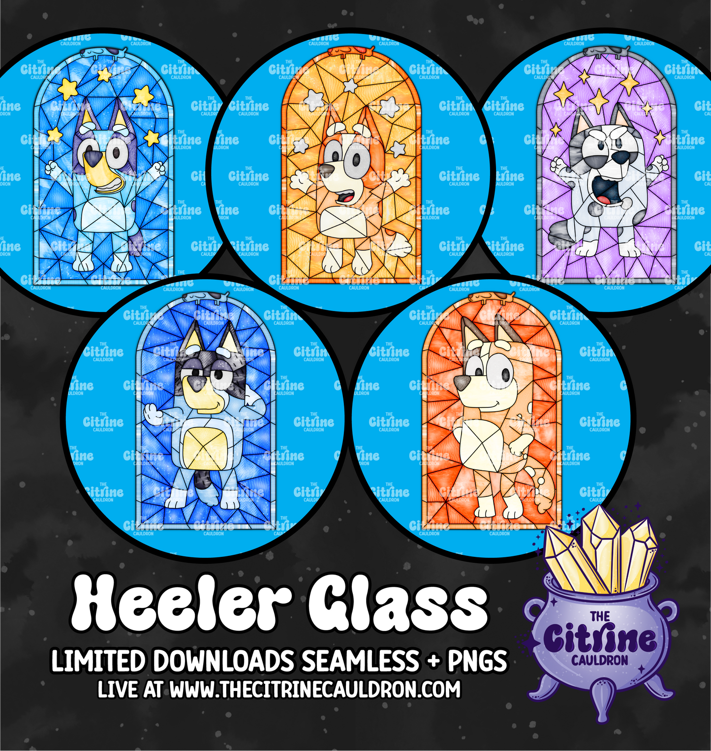 Heeler Glass - Sublimation PNG