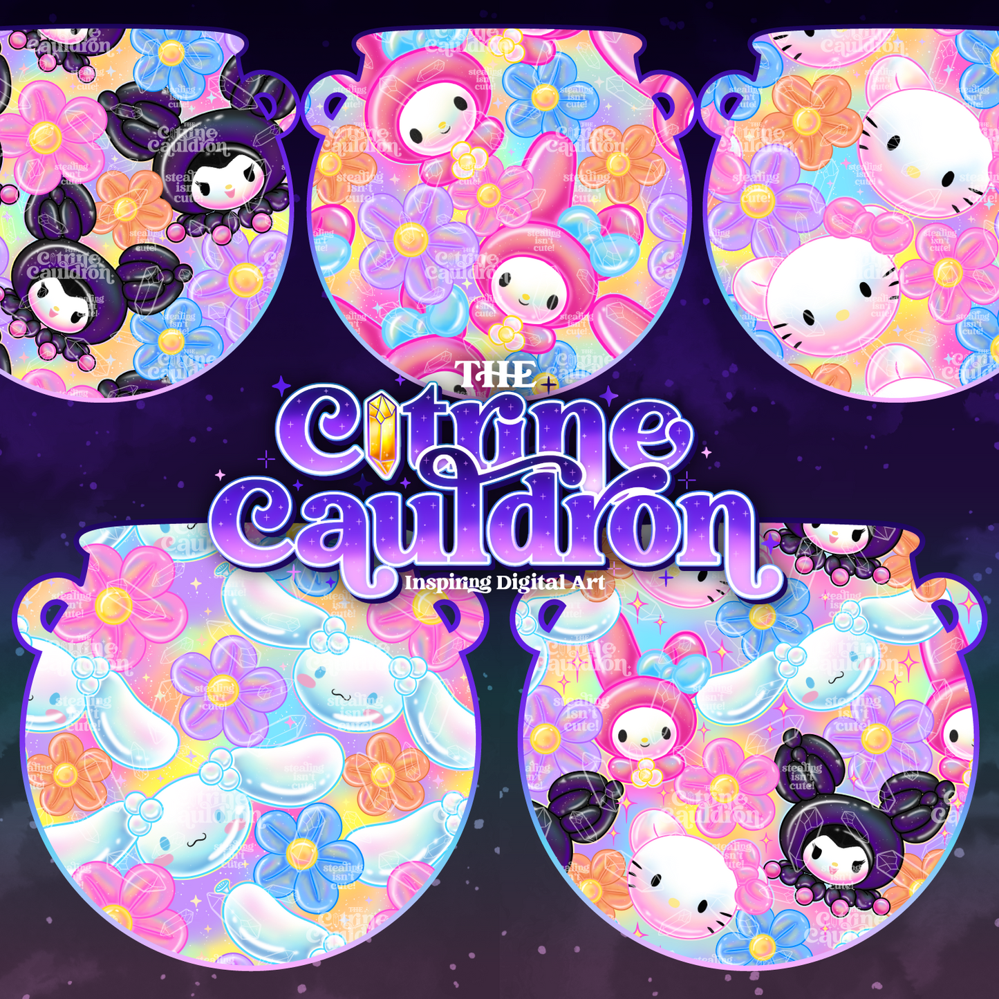 Hello Balloon Rainbow - Seamless - SMALL SHOP
