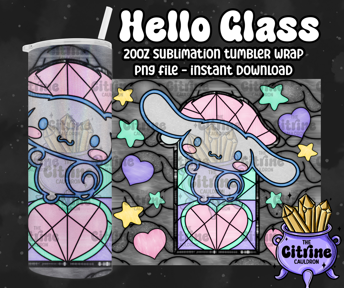 Hello Glass - PNG Wrap for Sublimation 20oz Tumbler