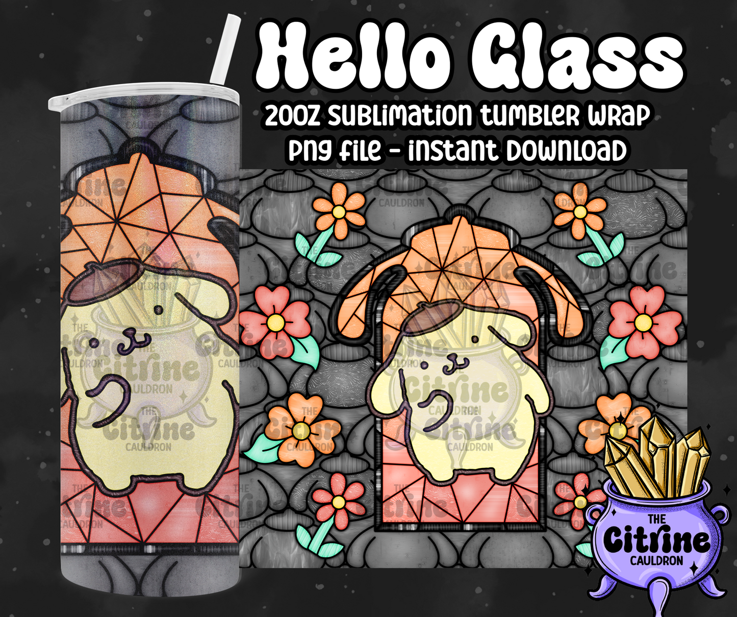 Hello Glass - PNG Wrap for Sublimation 20oz Tumbler