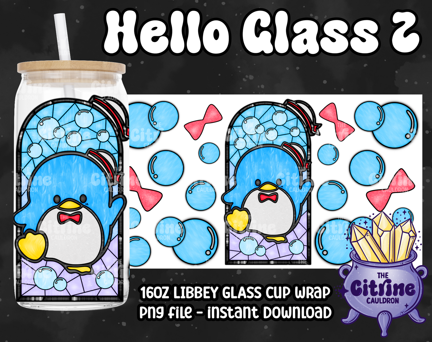 Hello Glass 2 - PNG Wrap for Libbey 16oz Glass Can