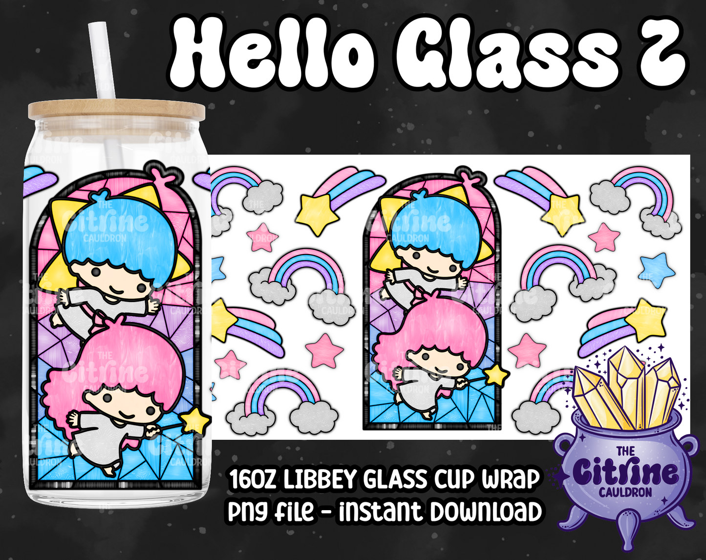 Hello Glass 2 - PNG Wrap for Libbey 16oz Glass Can