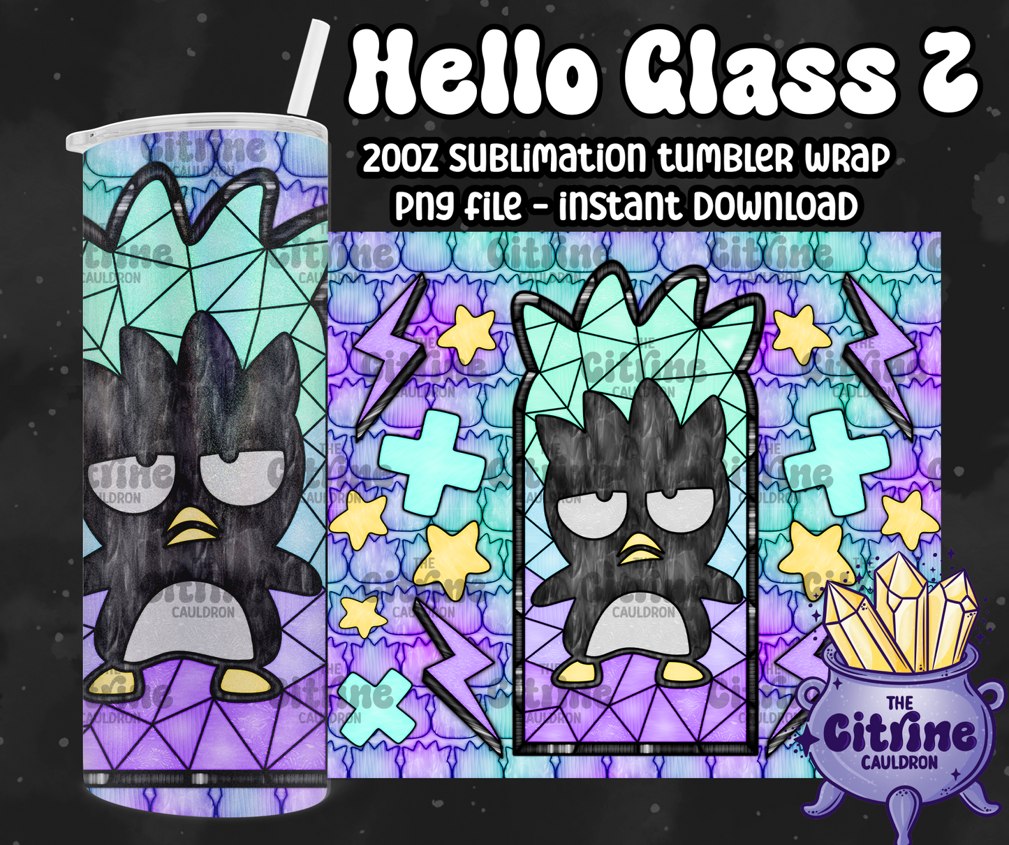 Hello Glass 2 - PNG Wrap for Sublimation 20oz Tumbler