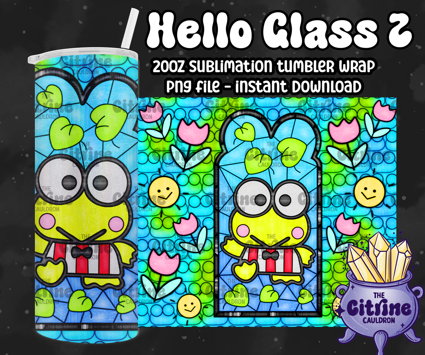 Hello Glass 2 - PNG Wrap for Sublimation 20oz Tumbler