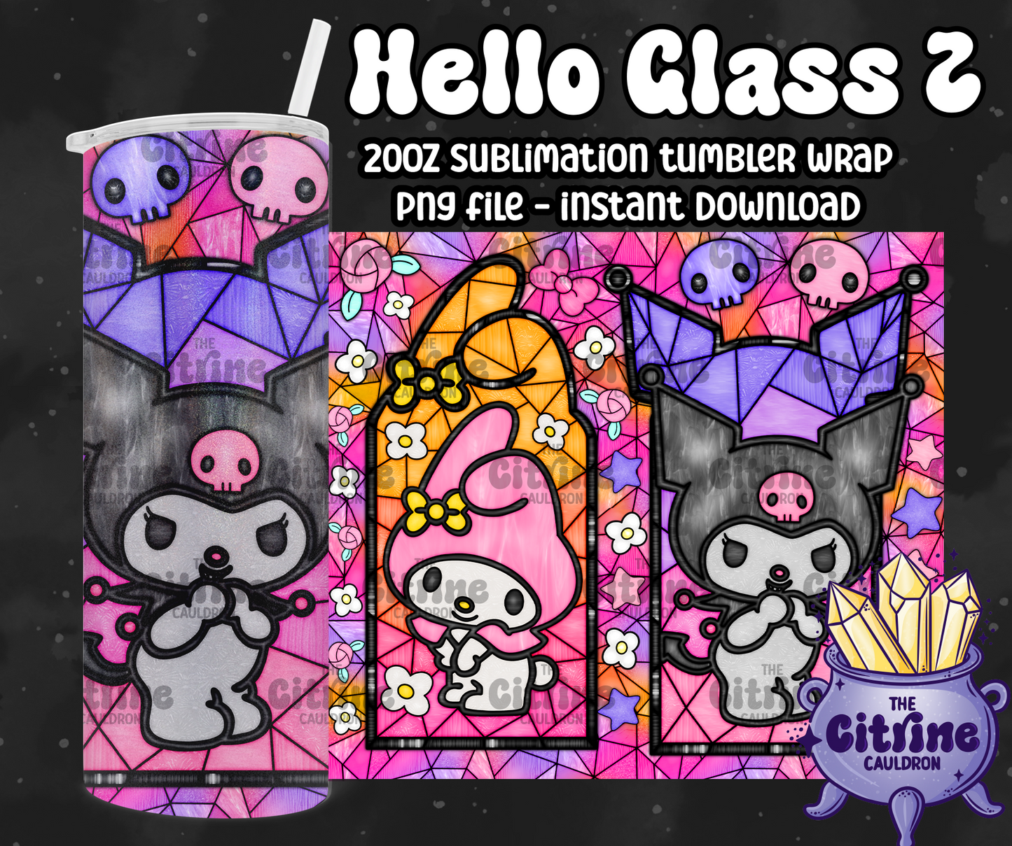 Hello Glass 2 - PNG Wrap for Sublimation 20oz Tumbler