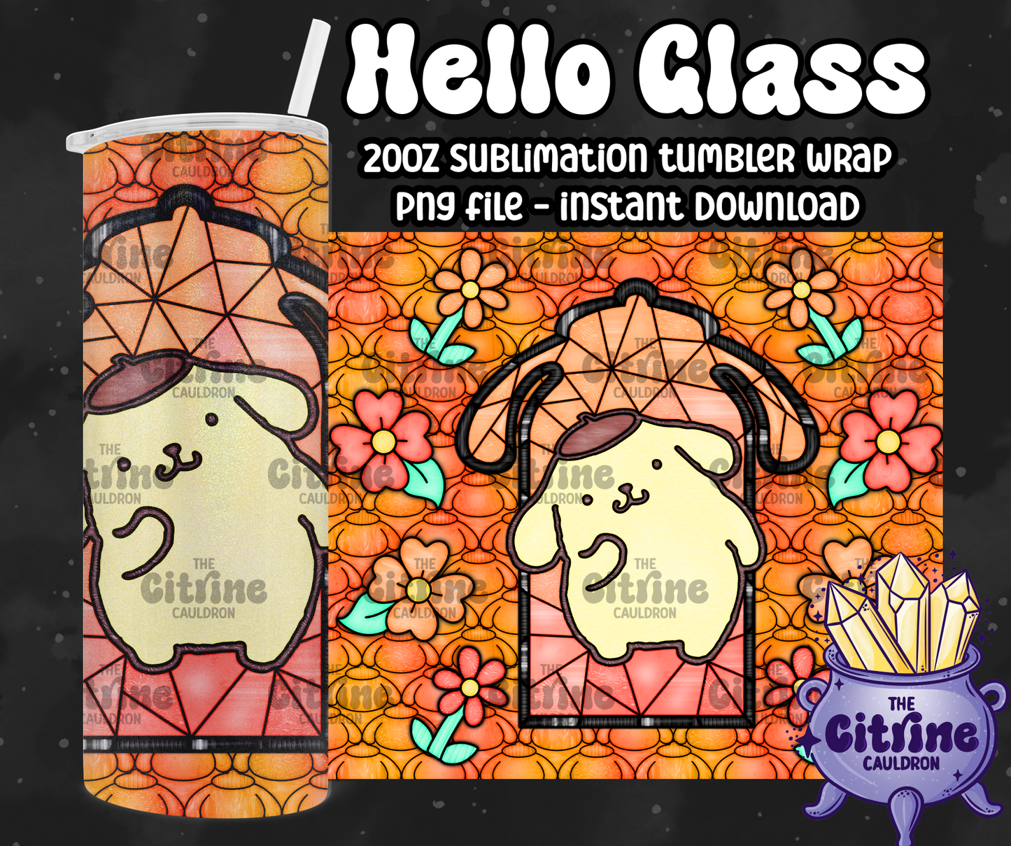 Hello Glass Colorful - PNG Wrap for Sublimation 20oz Tumbler
