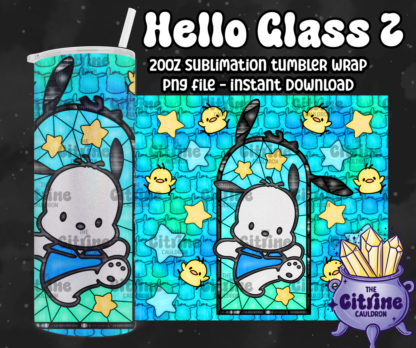 Hello Glass 2 - PNG Wrap for Sublimation 20oz Tumbler