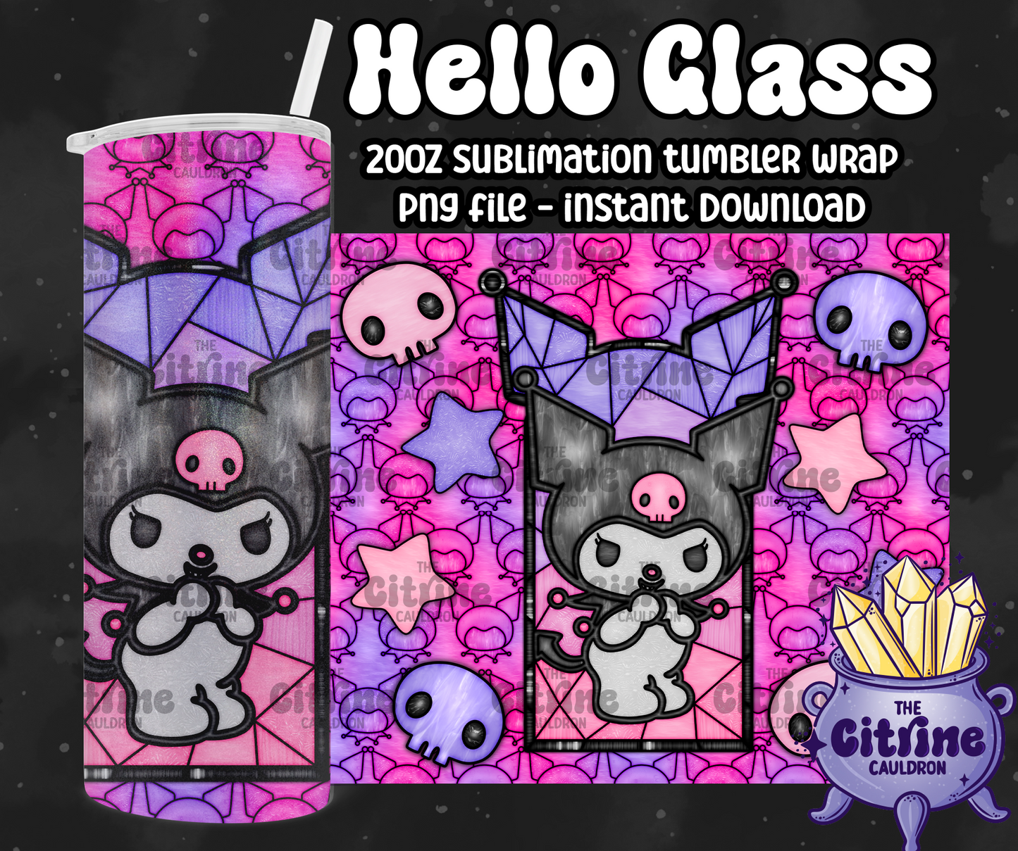 Hello Glass Colorful - PNG Wrap for Sublimation 20oz Tumbler