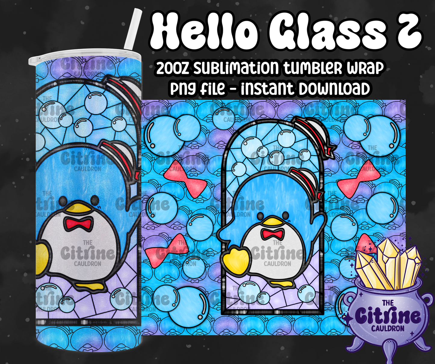 Hello Glass 2 - PNG Wrap for Sublimation 20oz Tumbler