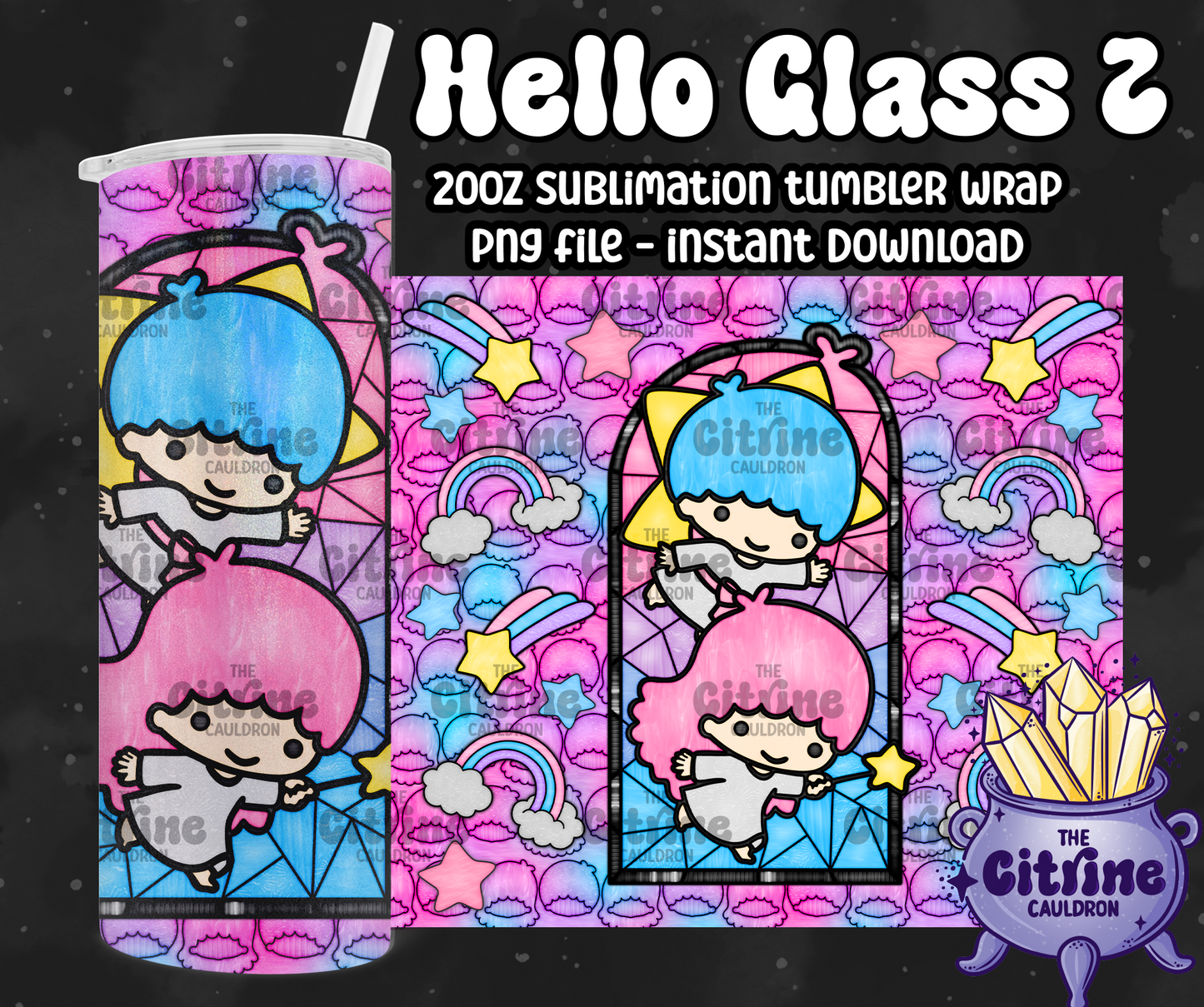 Hello Glass 2 - PNG Wrap for Sublimation 20oz Tumbler