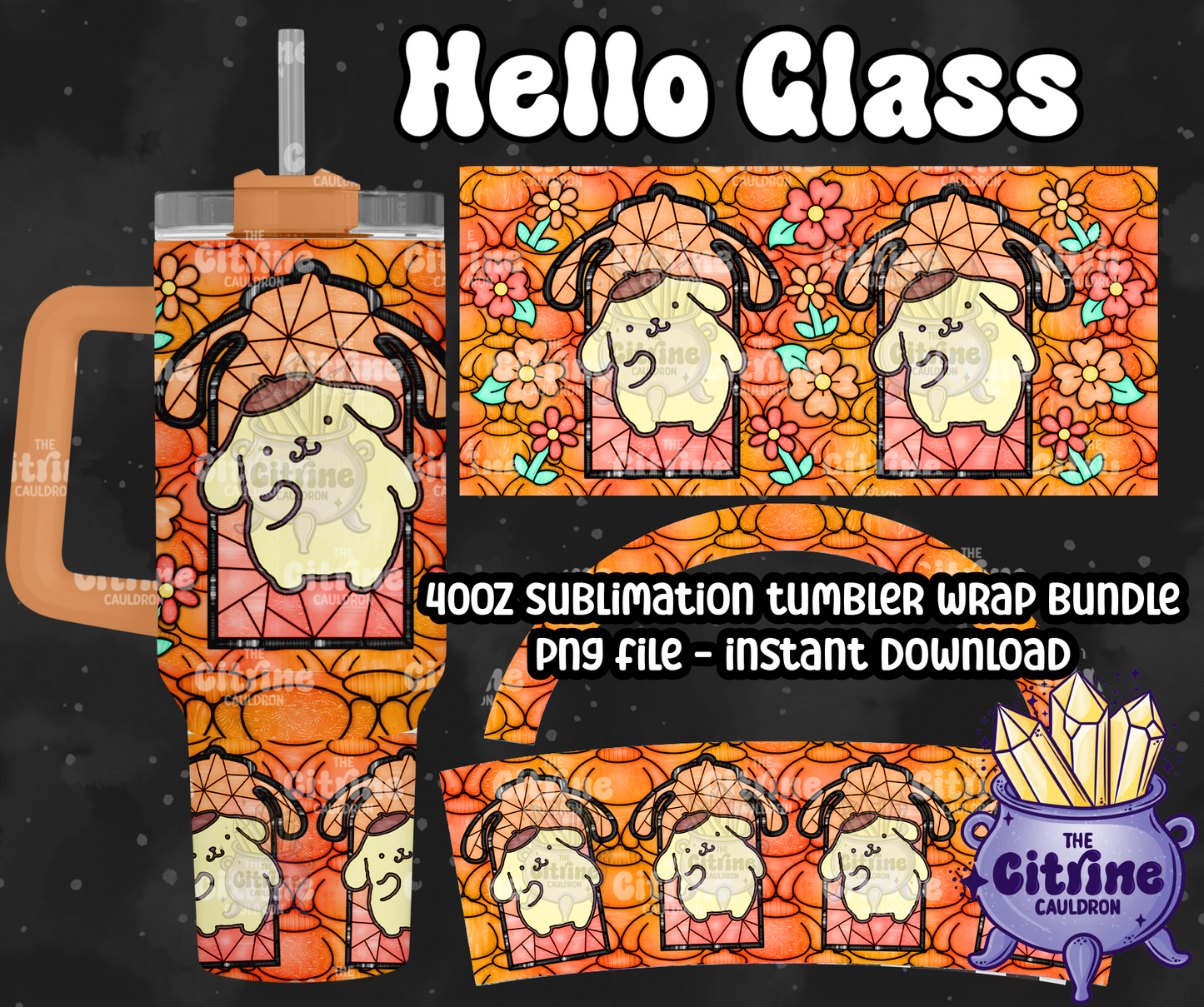 Hello Glass Colorful - PNG Wrap for Sublimation 40oz Tumbler