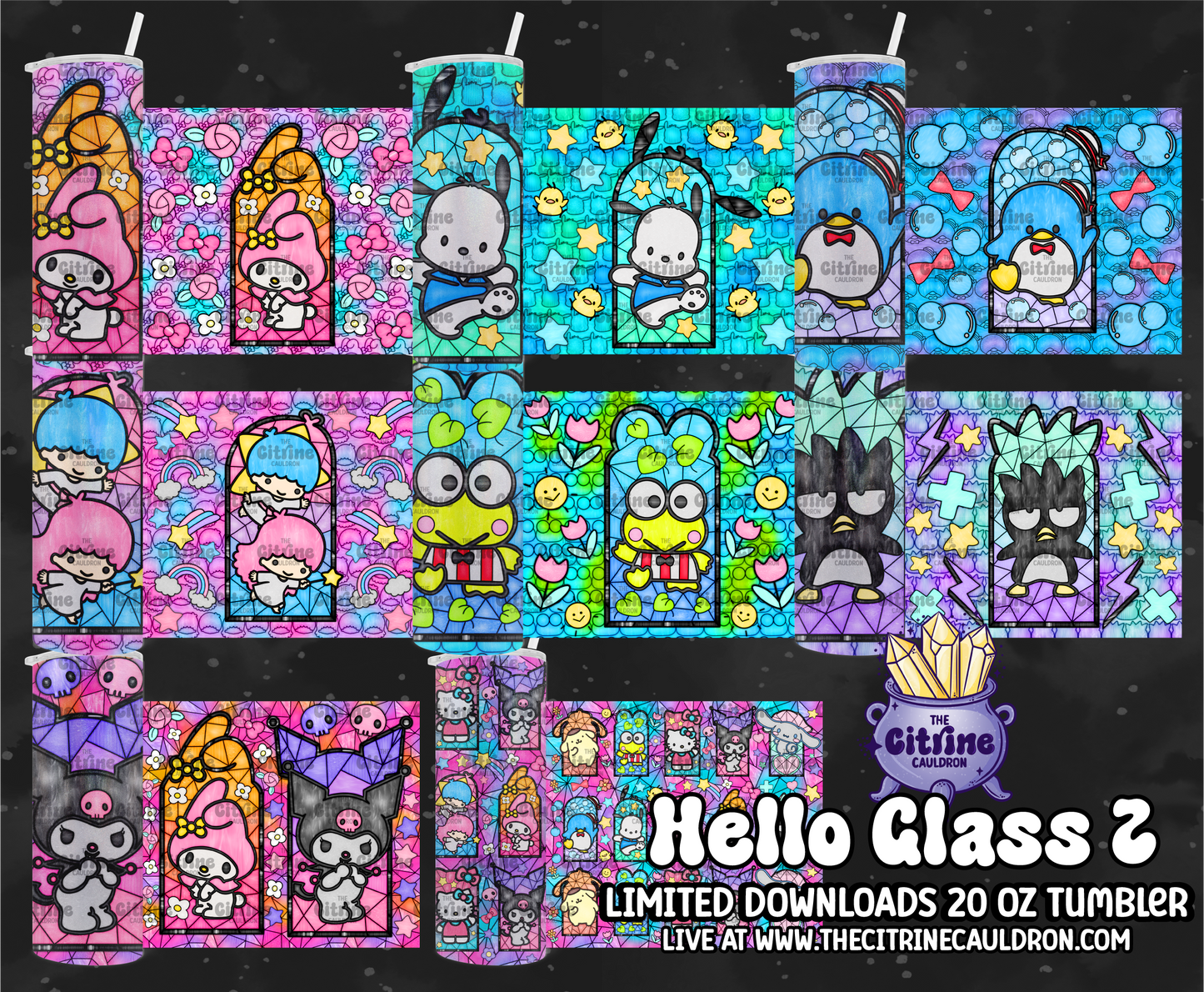 Hello Glass 2 - PNG Wrap for Sublimation 20oz Tumbler