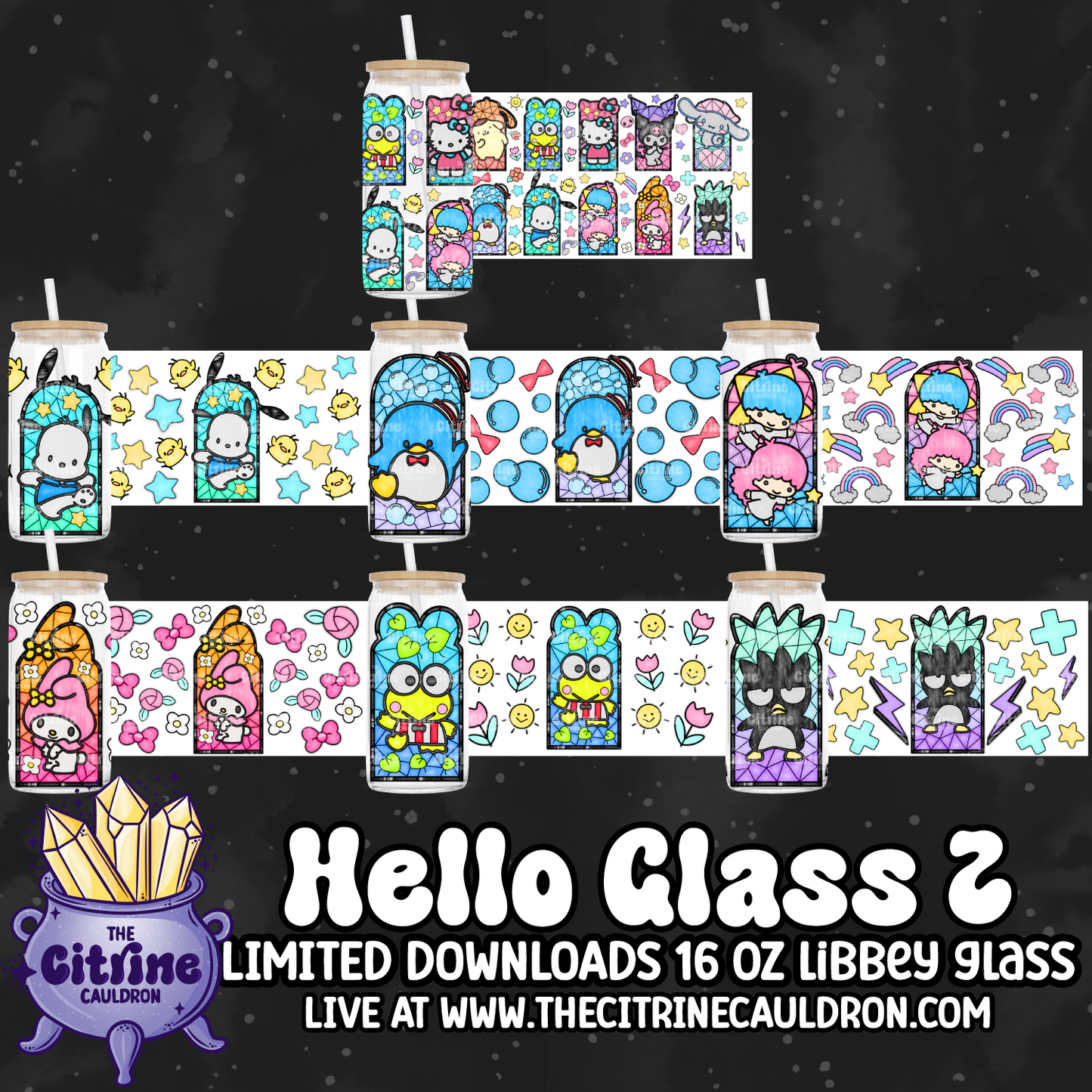 Hello Glass 2 - PNG Wrap for Libbey 16oz Glass Can