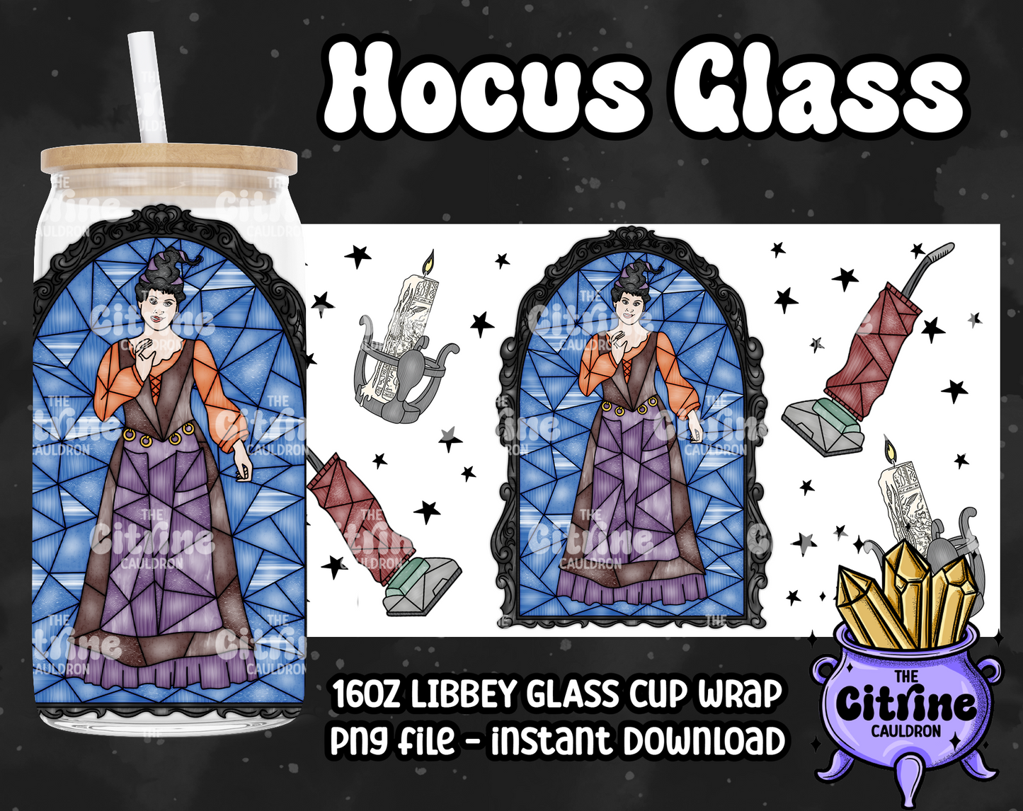 Hocus Glass - PNG Wrap for Libbey 16oz Glass Can