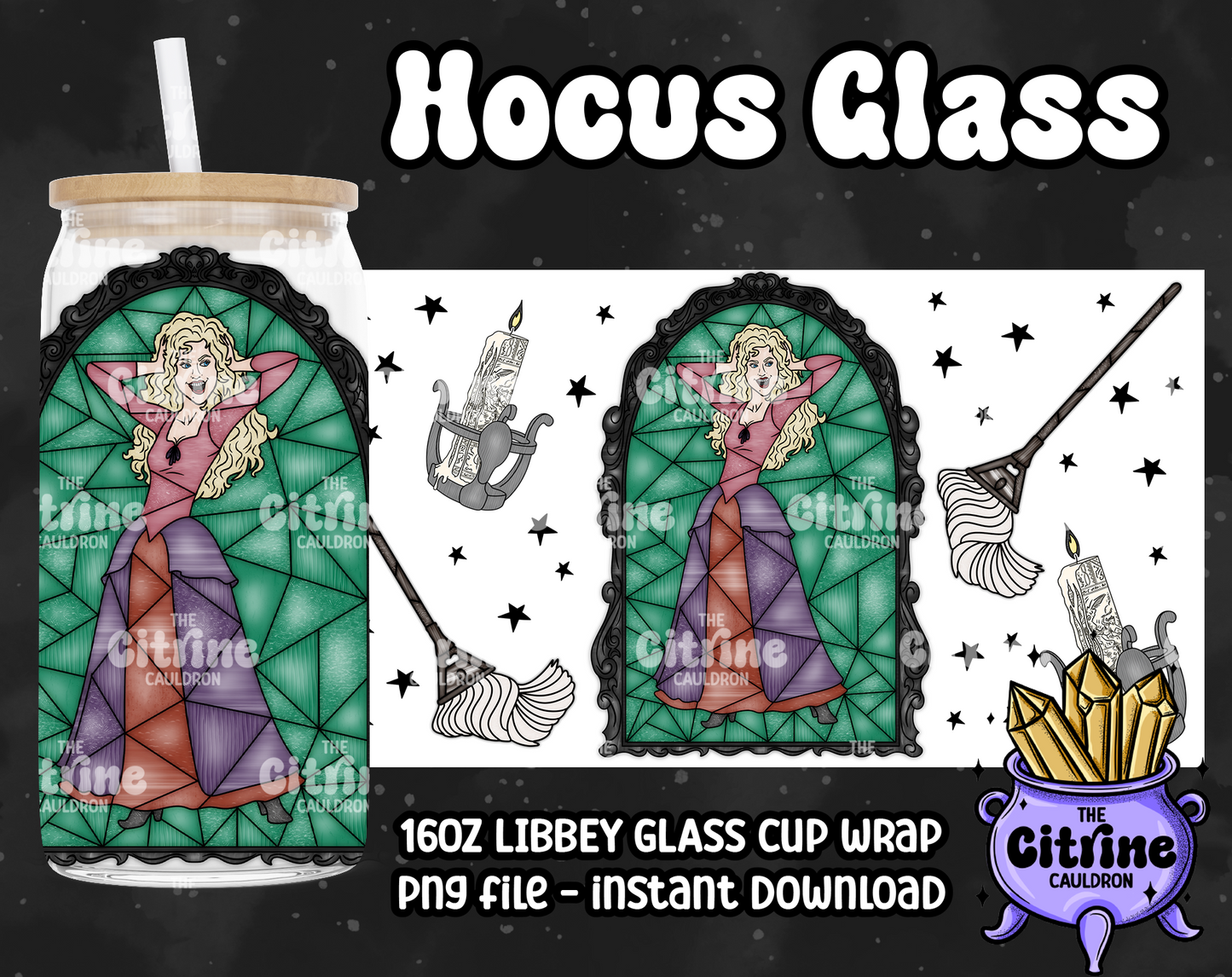 Hocus Glass - PNG Wrap for Libbey 16oz Glass Can