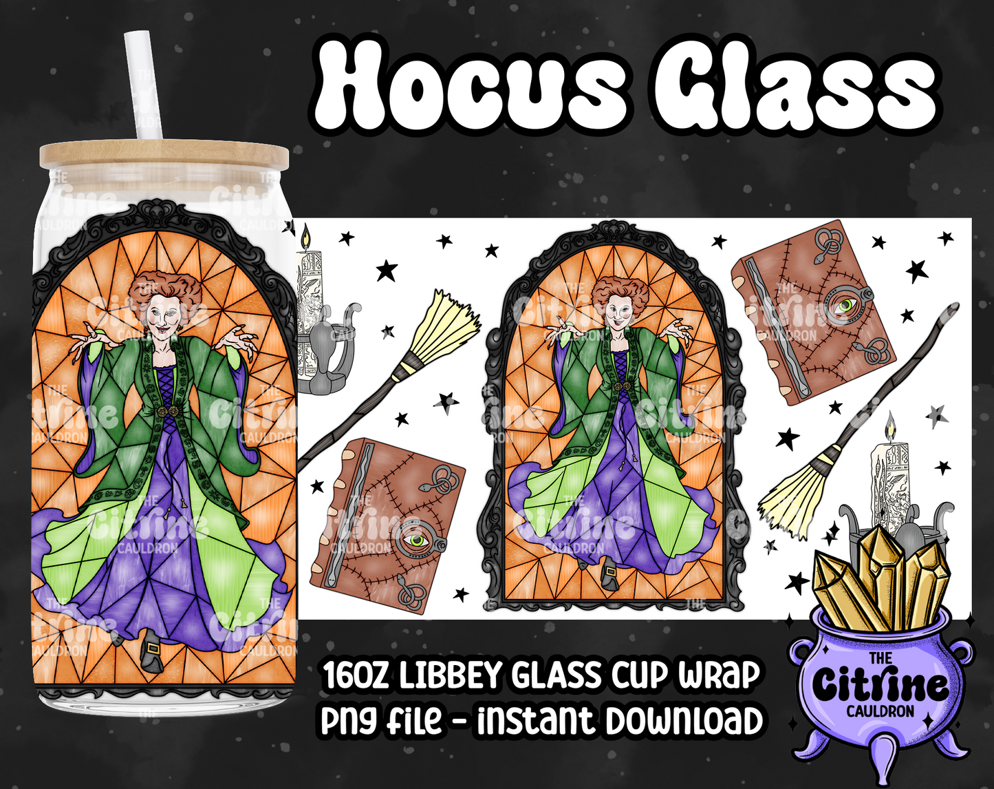 Hocus Glass - PNG Wrap for Libbey 16oz Glass Can