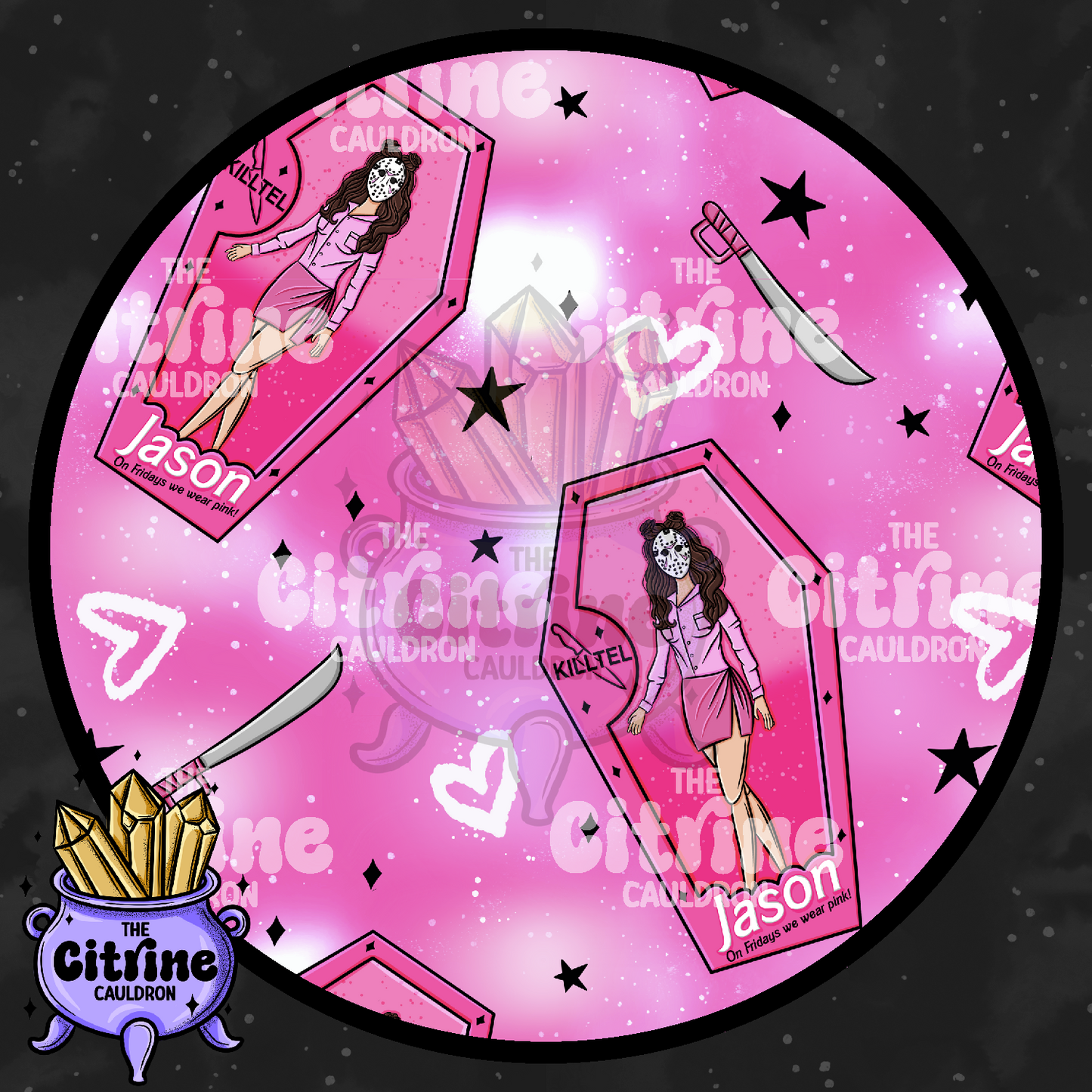 Horror Dolls Pink - Seamless