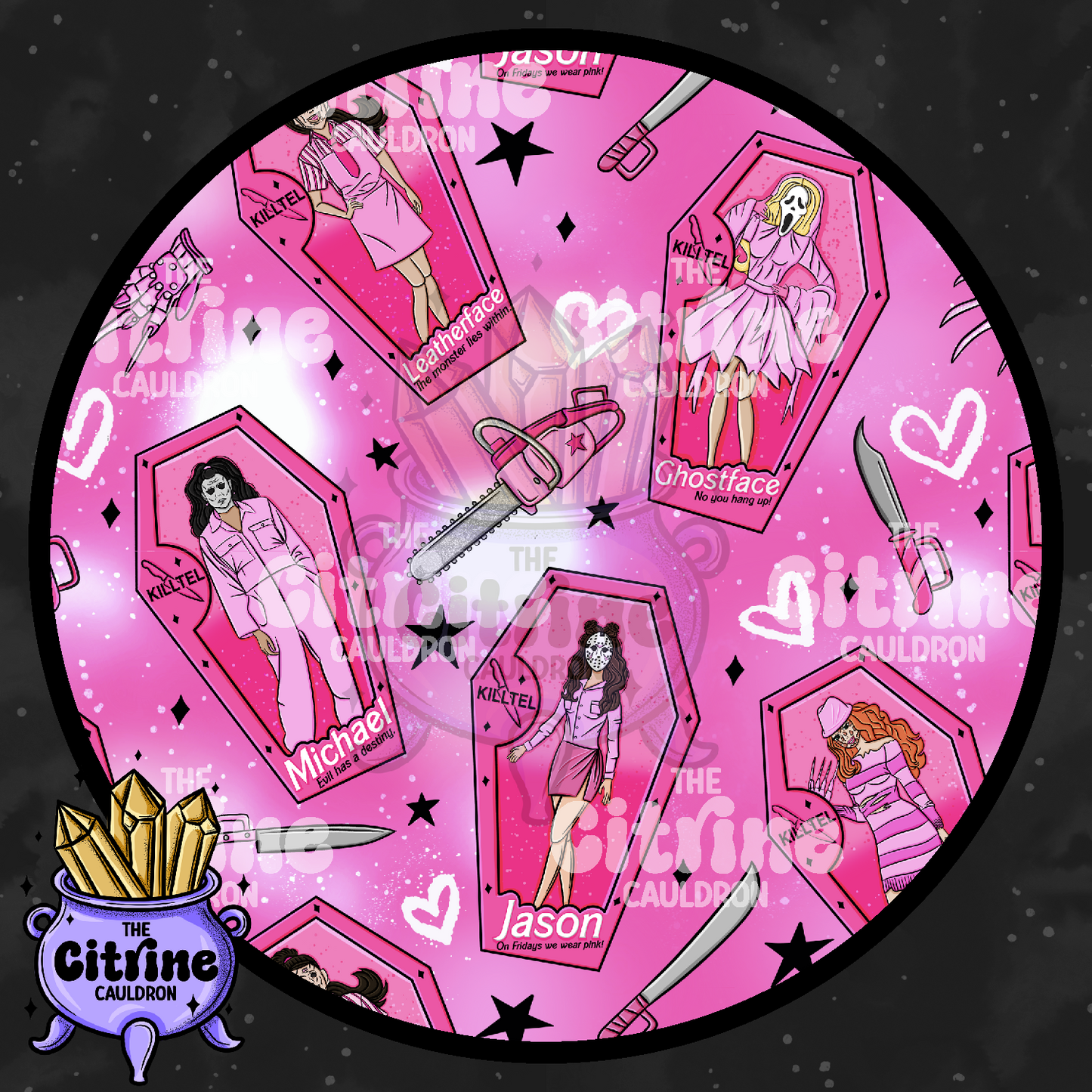Horror Dolls Pink - Seamless