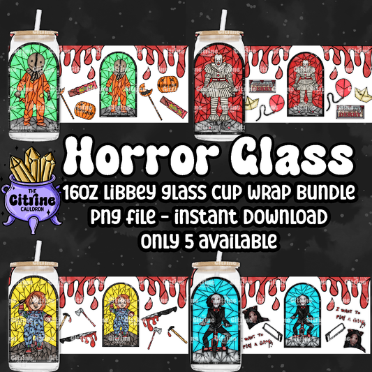 Horror Glass Part II - PNG Wrap for Libbey 16oz Glass Can