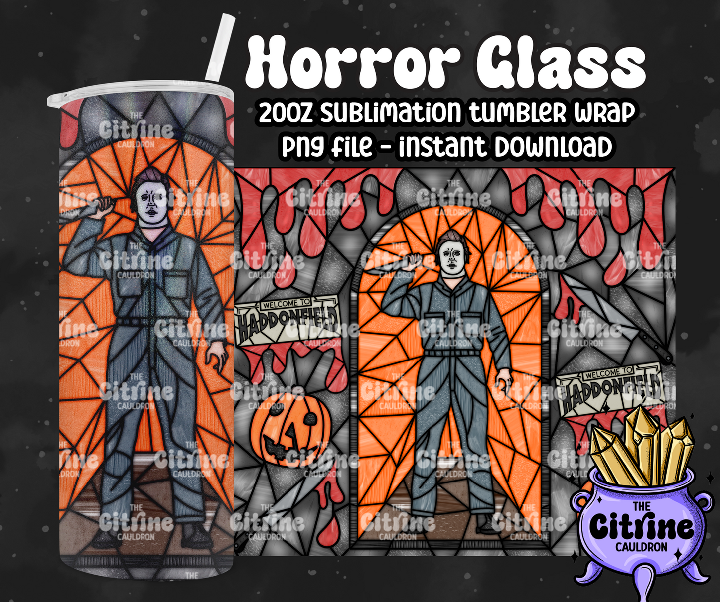 Horror Glass - PNG Wrap for Sublimation 20oz Tumbler