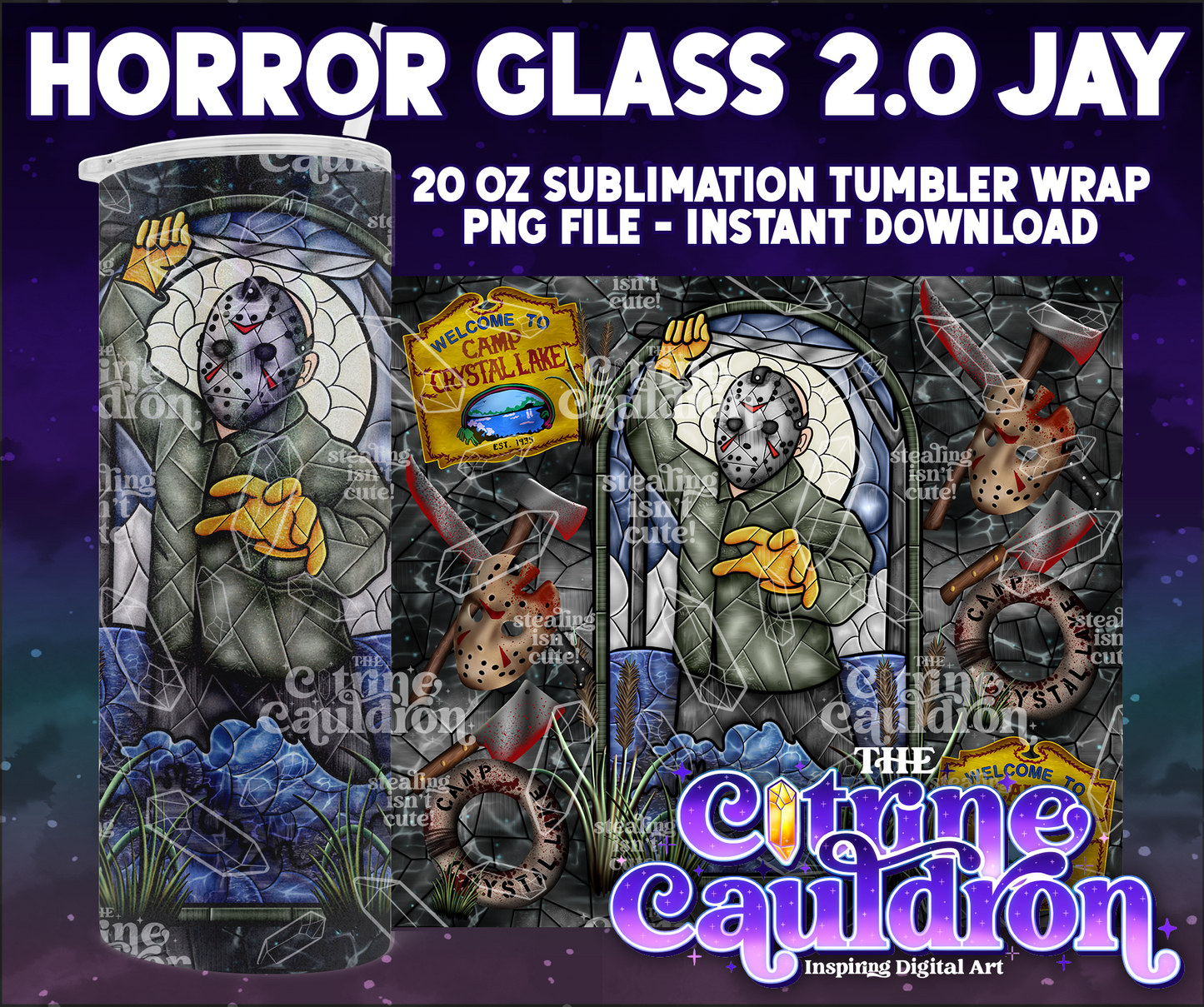 Horror Glass 2.0 Jay - PNG Wrap for Sublimation 20oz Tumbler