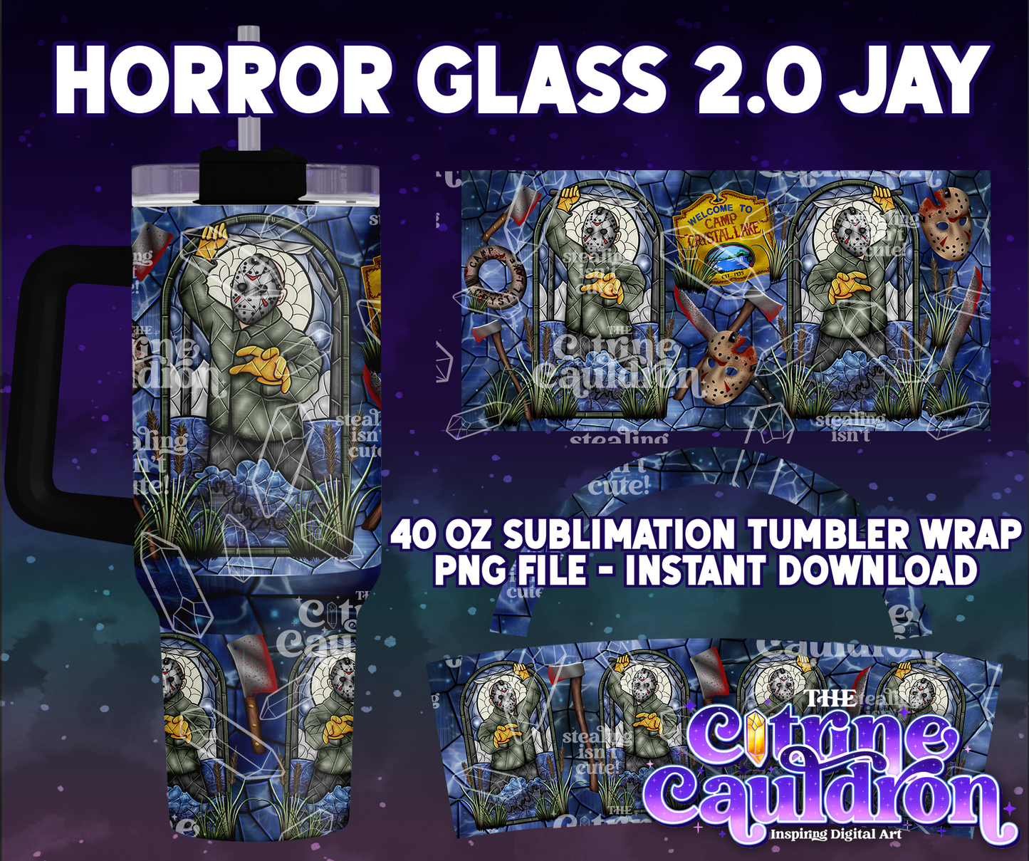 Horror Glass 2.0 Jay - PNG Wrap for Sublimation 40oz Tumbler