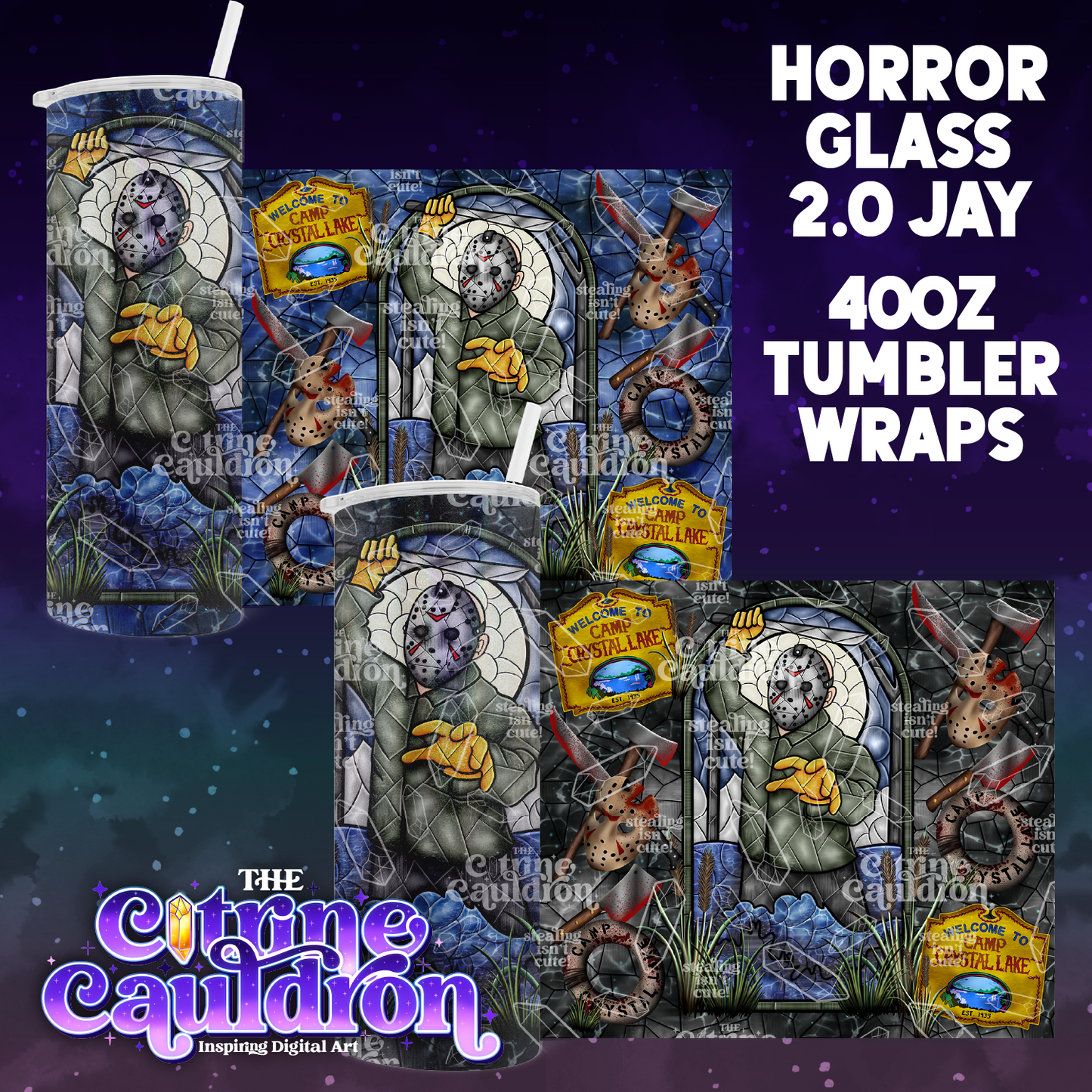 Horror Glass 2.0 Jay - PNG Wrap for Sublimation 20oz Tumbler