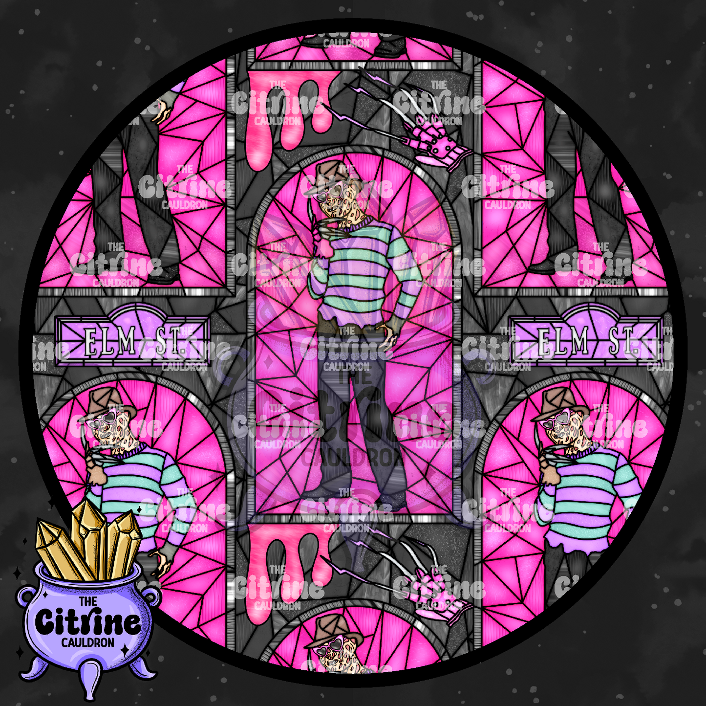 Horror Glass Pink - Seamless
