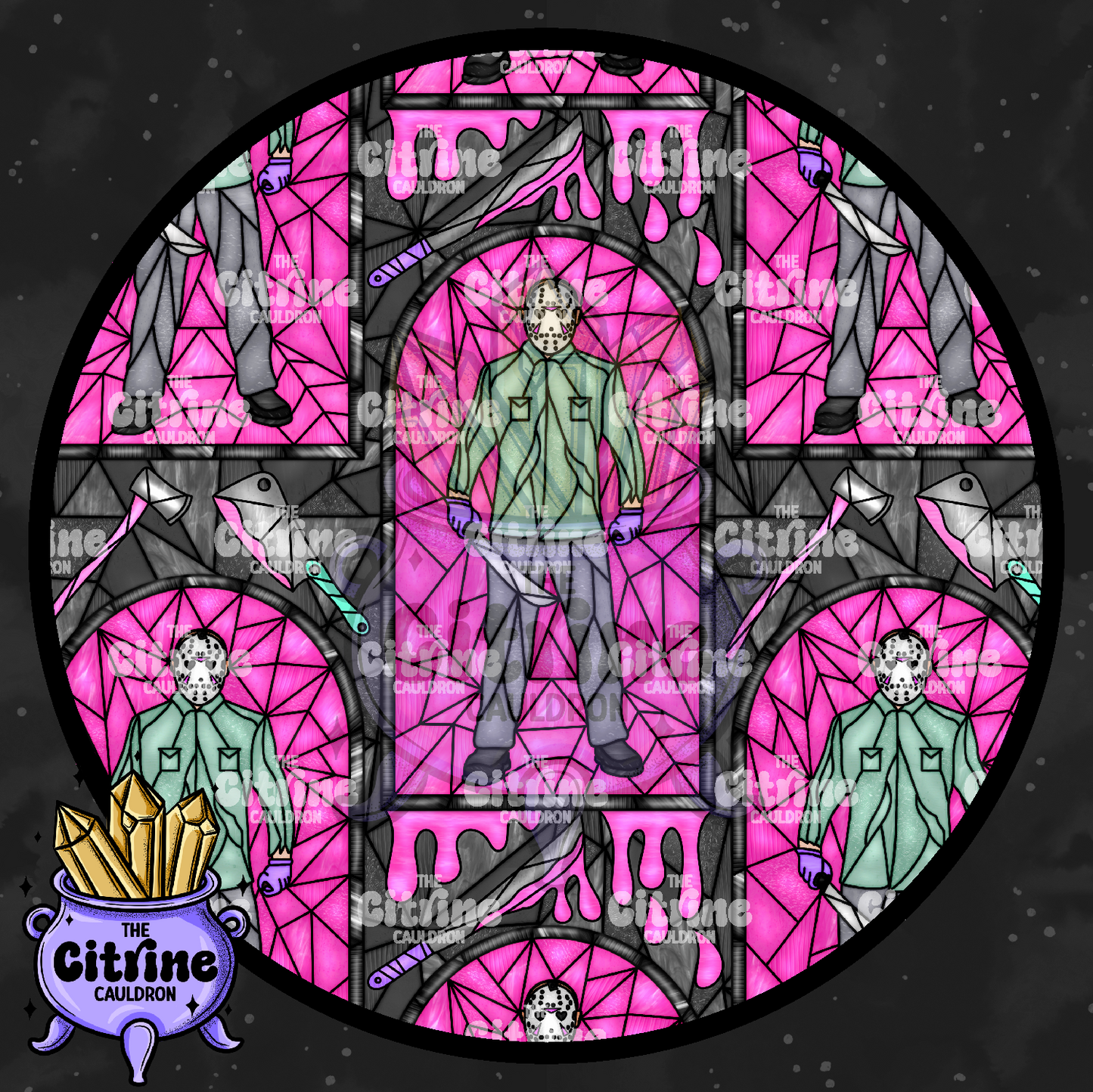 Horror Glass Pink - Seamless