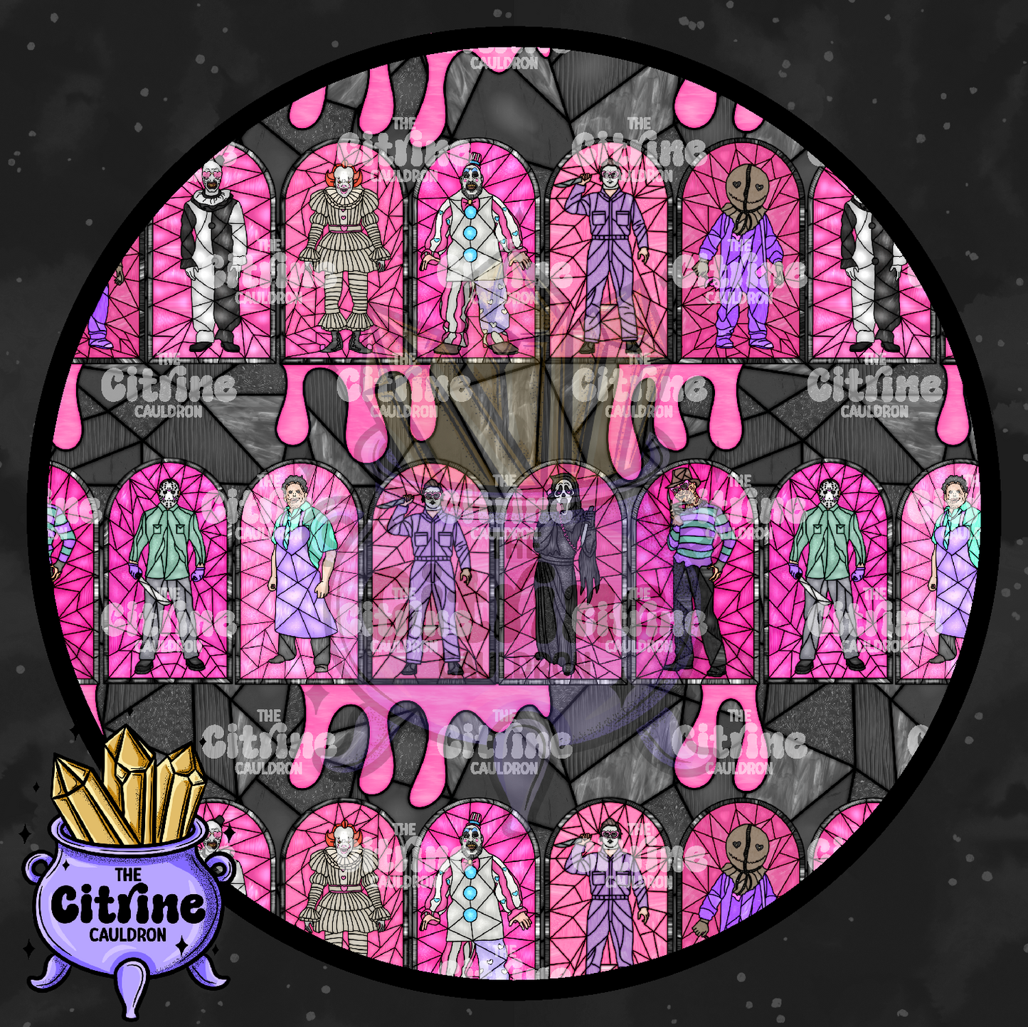 Horror Glass Pink - Seamless