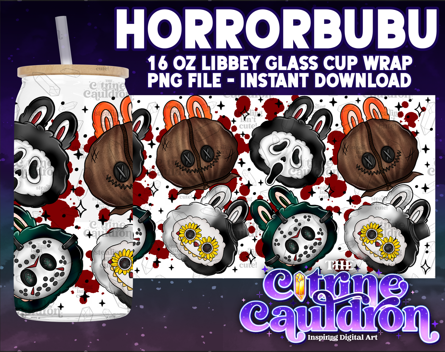Popbubu - PNG Wrap for Libbey 16oz Glass Can