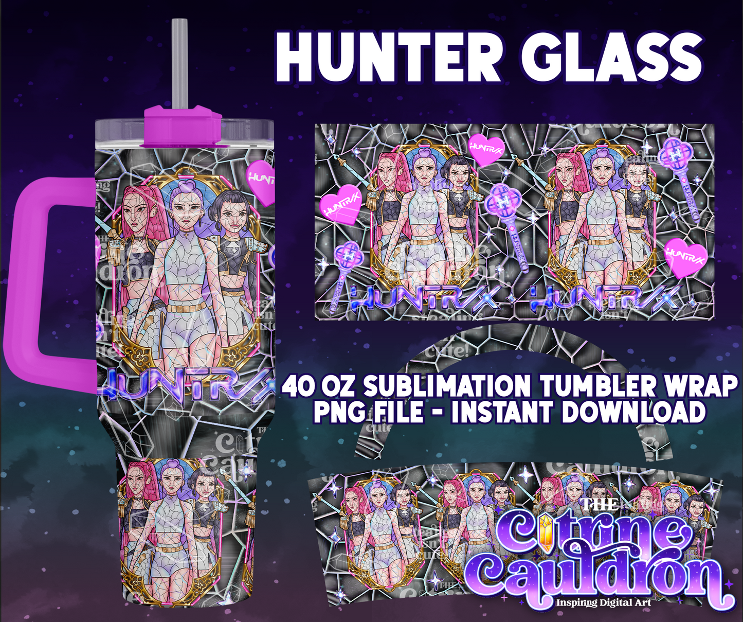 Hunter Glass - PNG Wrap for Sublimation 40oz Tumbler