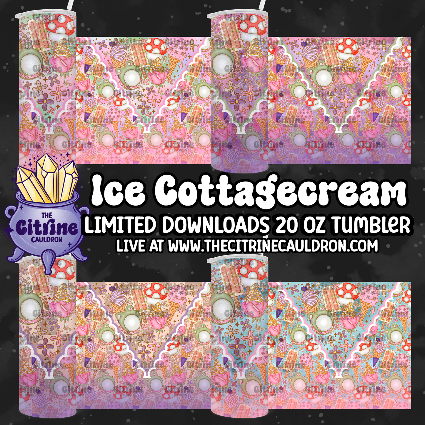 Ice Cottagecream - PNG Wrap for Sublimation 20oz Tumbler