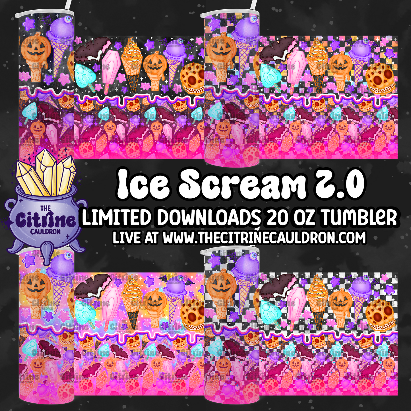 Ice Screams 2.0 - PNG Wrap for Sublimation 20oz Tumbler