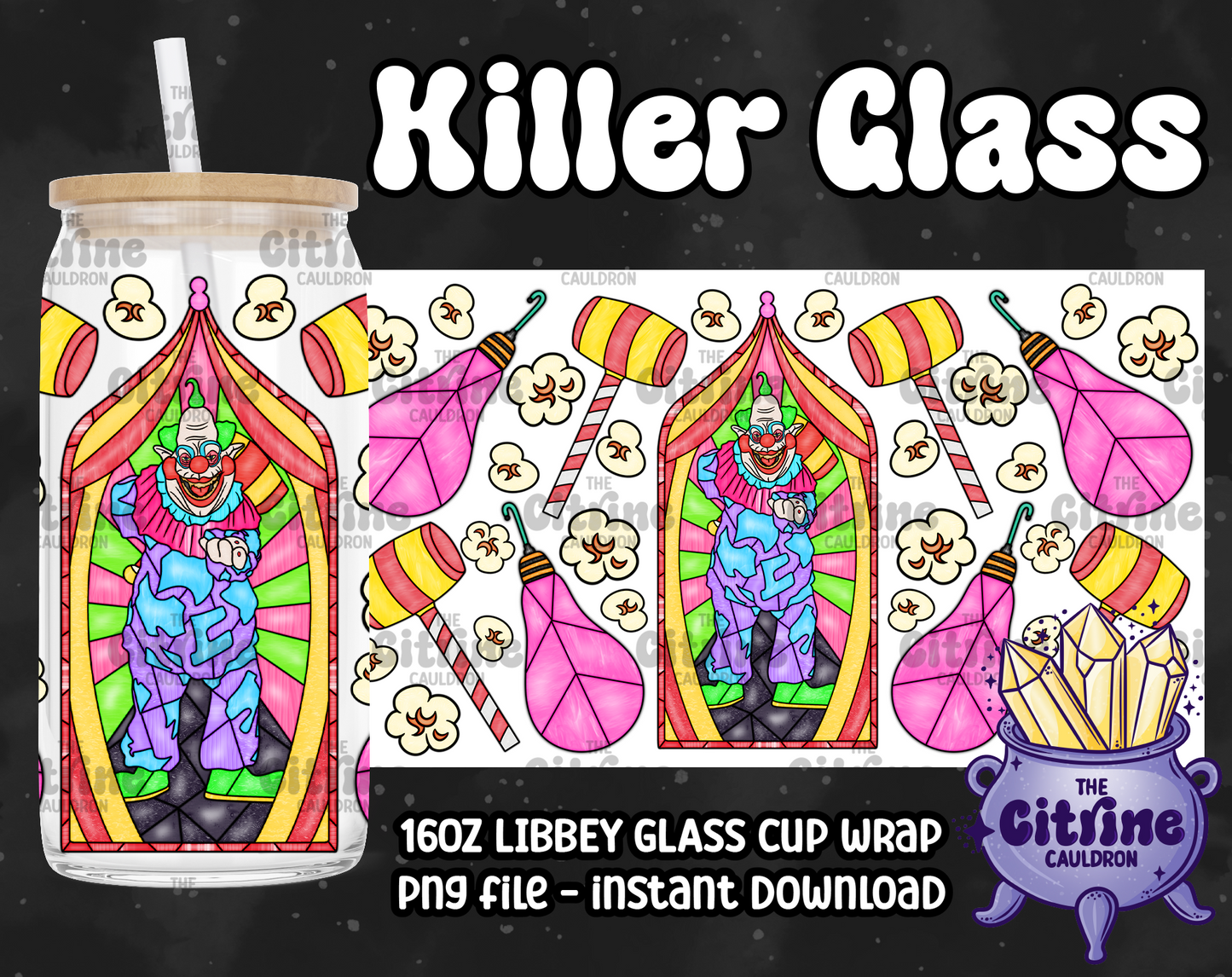 Killer Glass - PNG Wrap for Libbey 16oz Glass Can