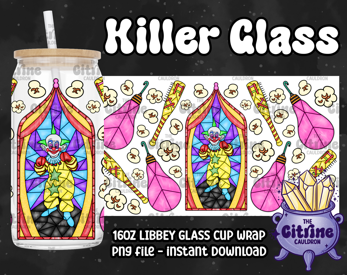 Killer Glass - PNG Wrap for Libbey 16oz Glass Can