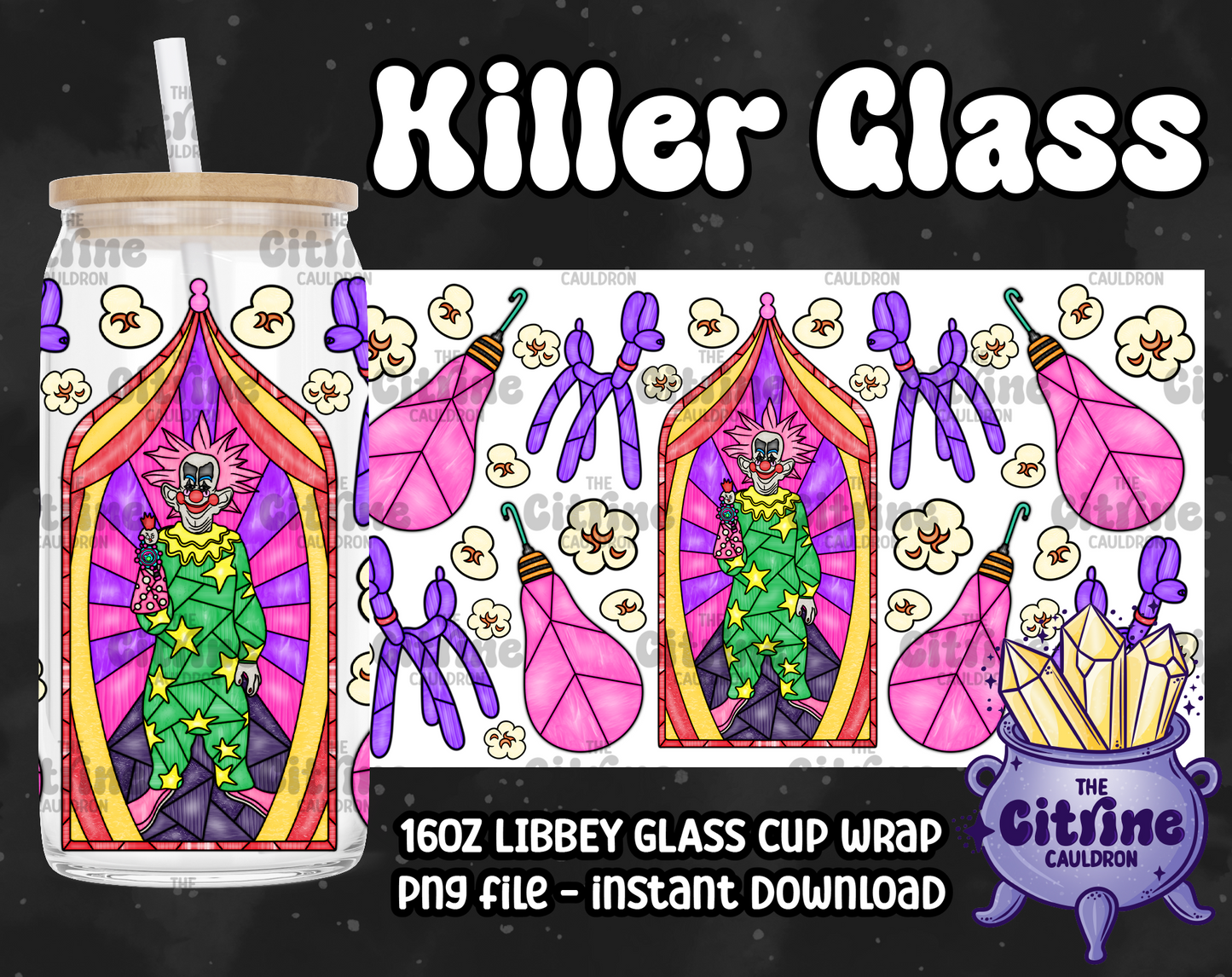 Killer Glass - PNG Wrap for Libbey 16oz Glass Can