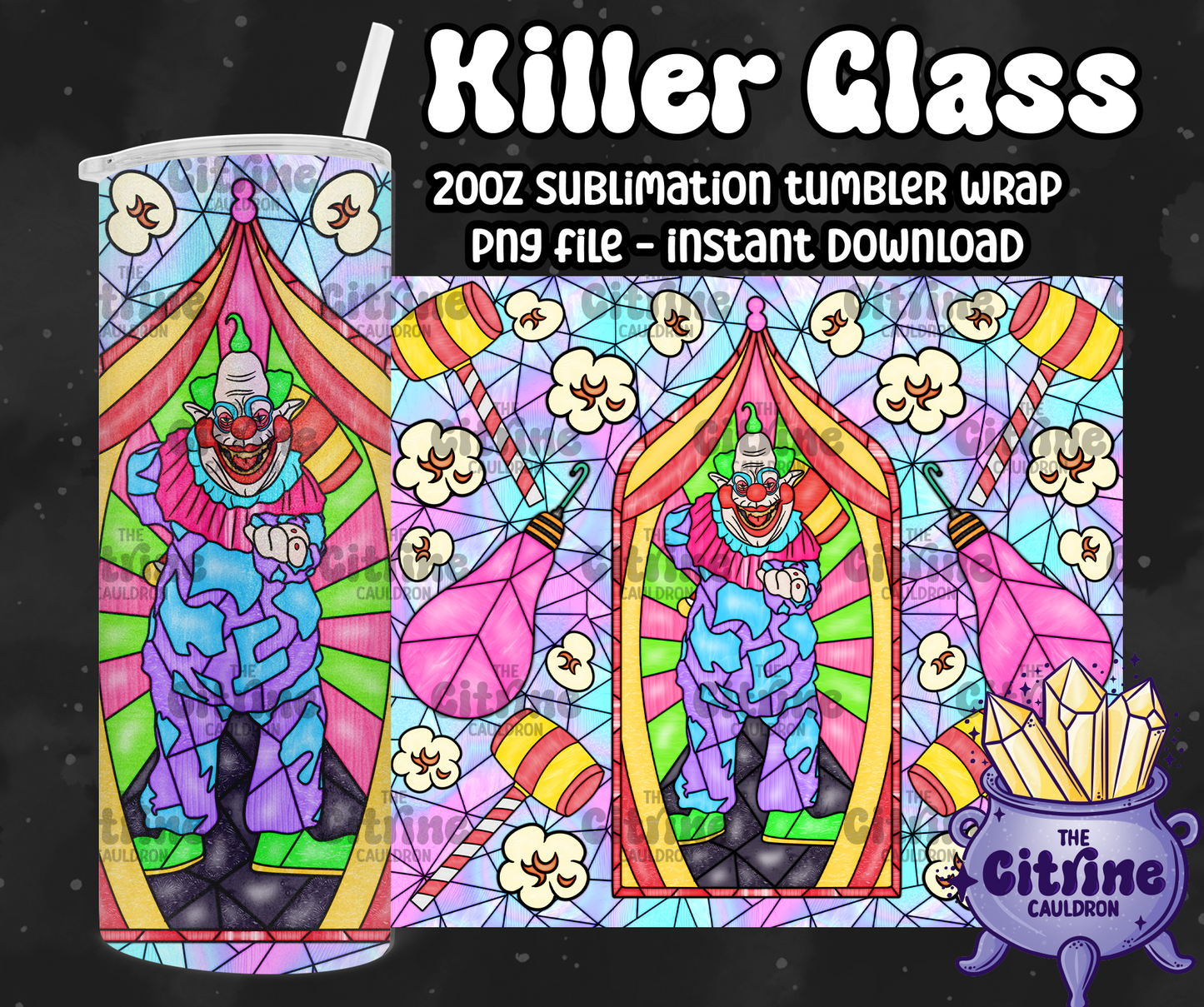 Killer Glass - PNG Wrap for Sublimation 20oz Tumbler