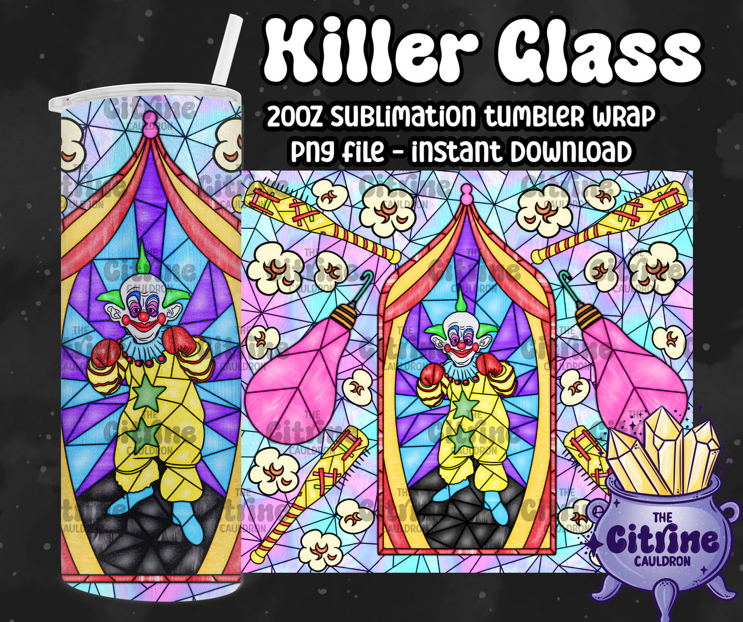 Killer Glass - PNG Wrap for Sublimation 20oz Tumbler