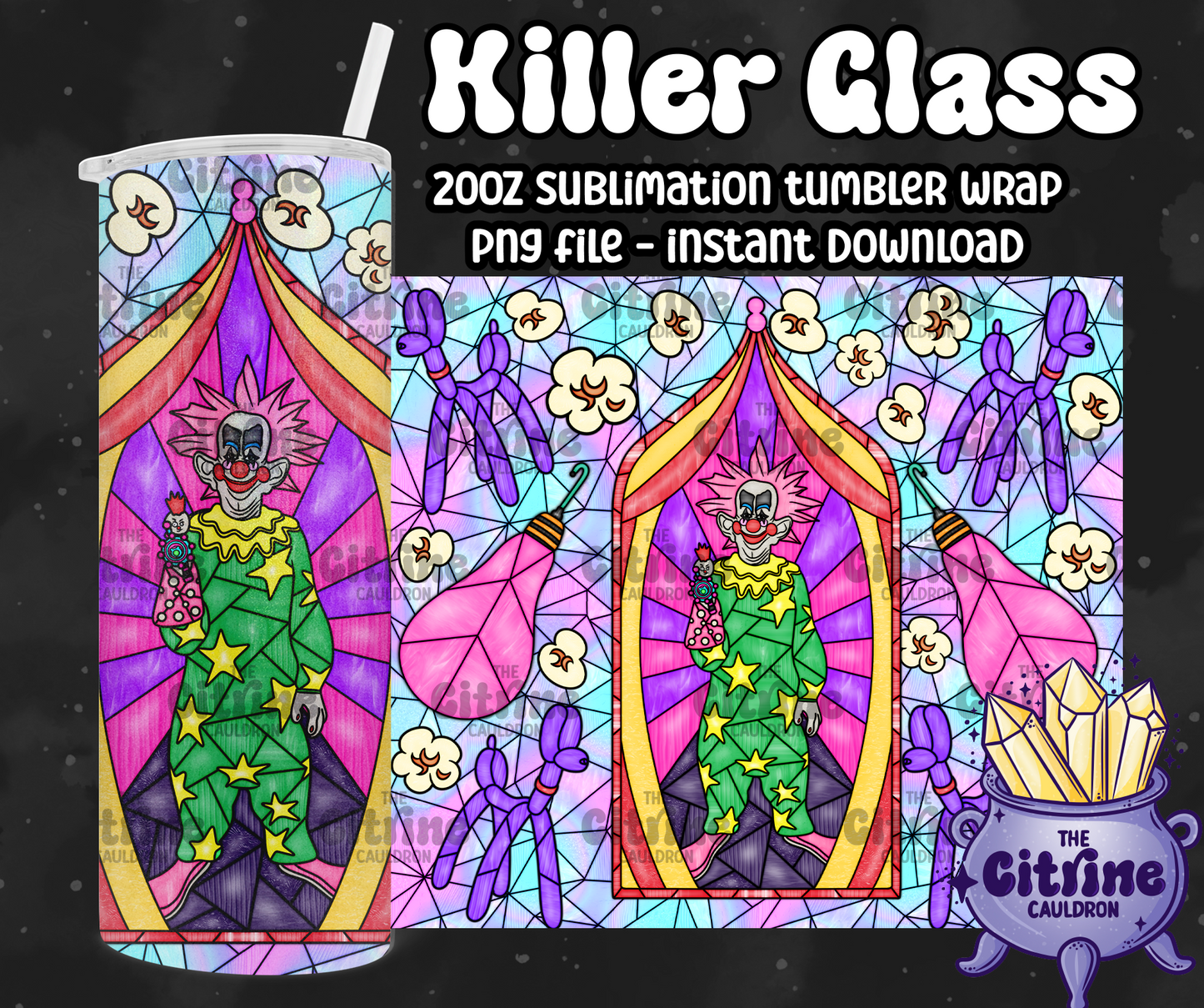Killer Glass - PNG Wrap for Sublimation 20oz Tumbler