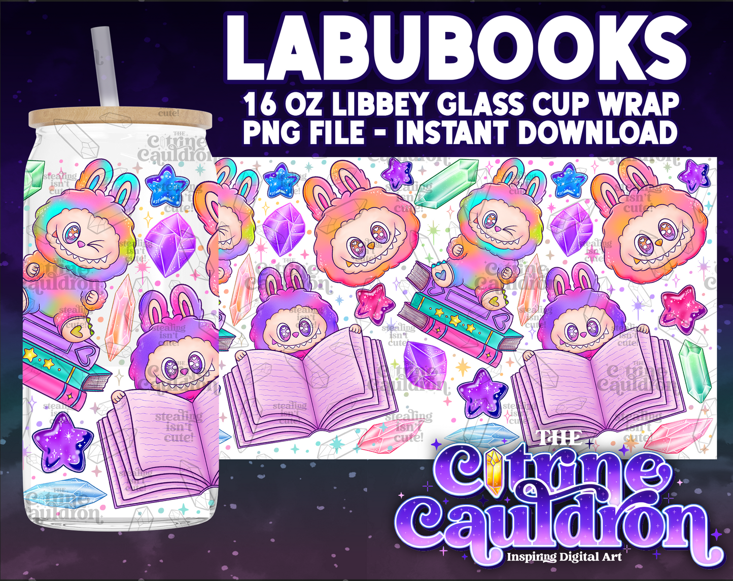 Popbubu - PNG Wrap for Libbey 16oz Glass Can