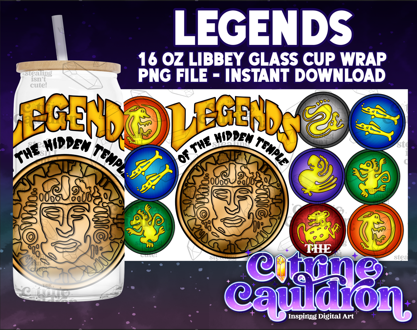Legends - PNG Wrap for Libbey 16oz Glass Can
