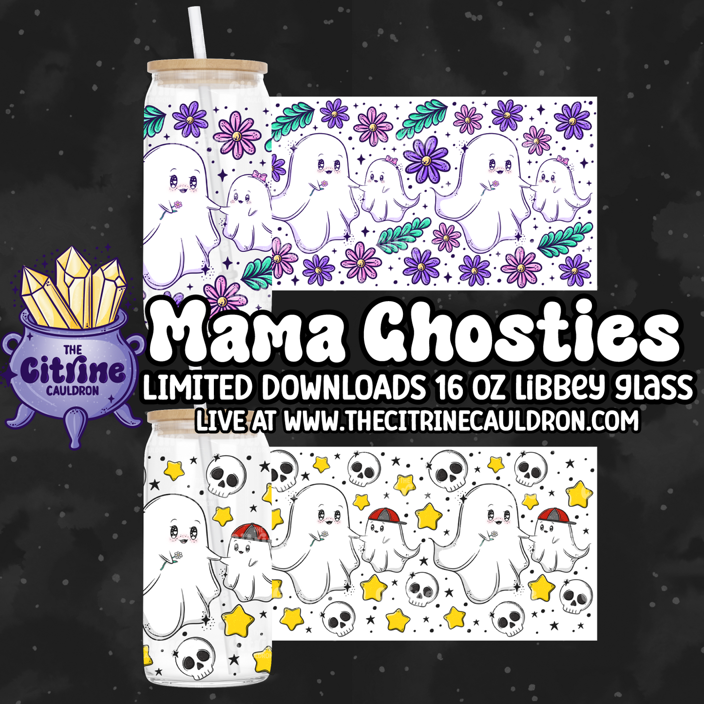Mama's Ghosties - PNG Wrap for Libbey 16oz Glass Can