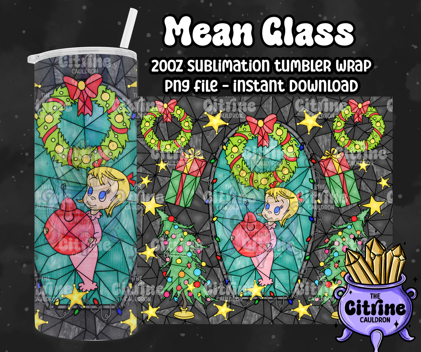 Mean Glass - PNG Wrap for Sublimation 20oz Tumbler