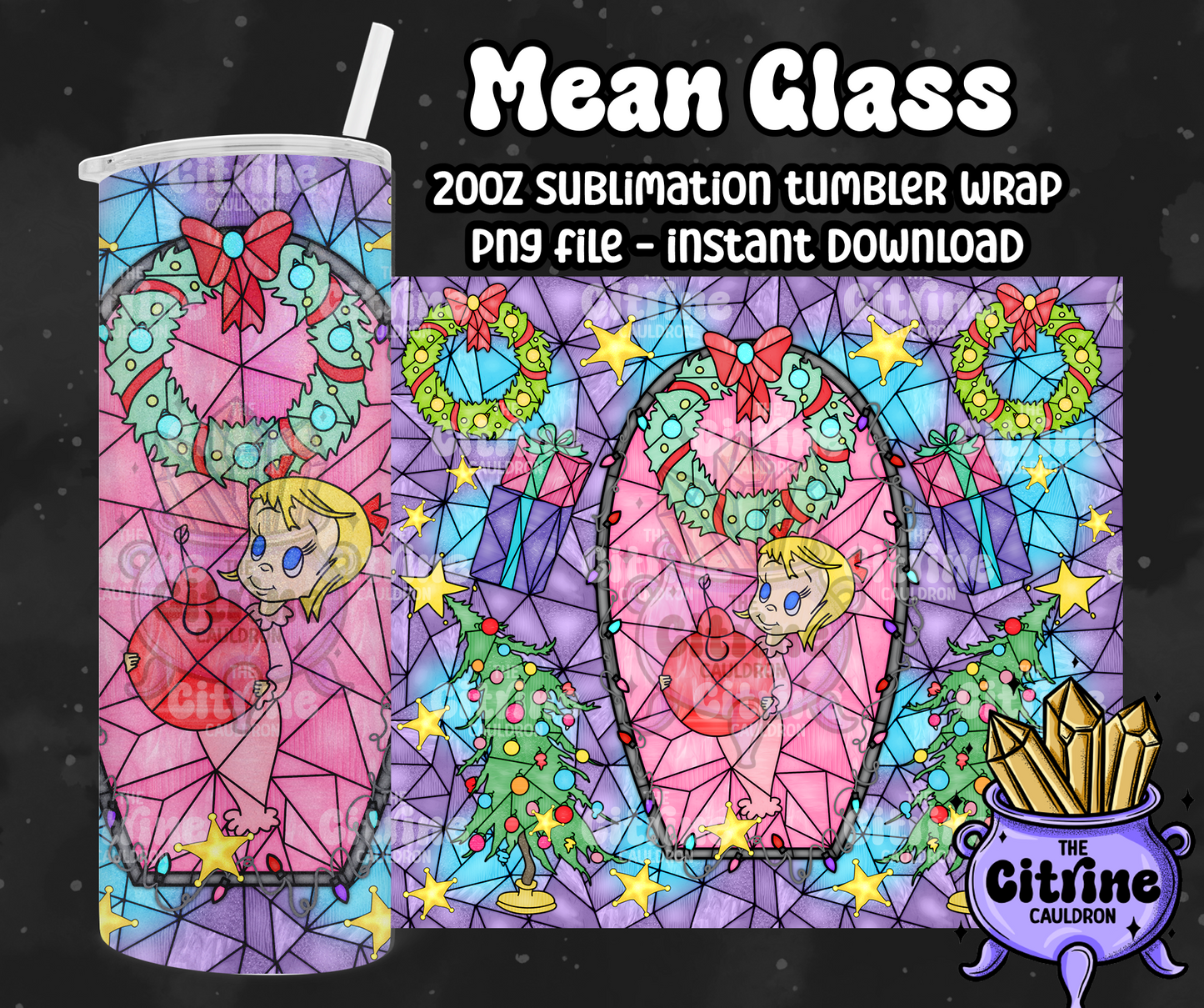 Mean Glass - PNG Wrap for Sublimation 20oz Tumbler